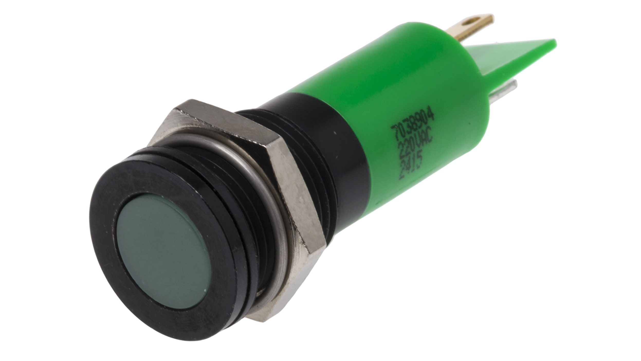 Voyant LED lumineux Vert RS PRO, dia. 12mm, 220V ca, IP67