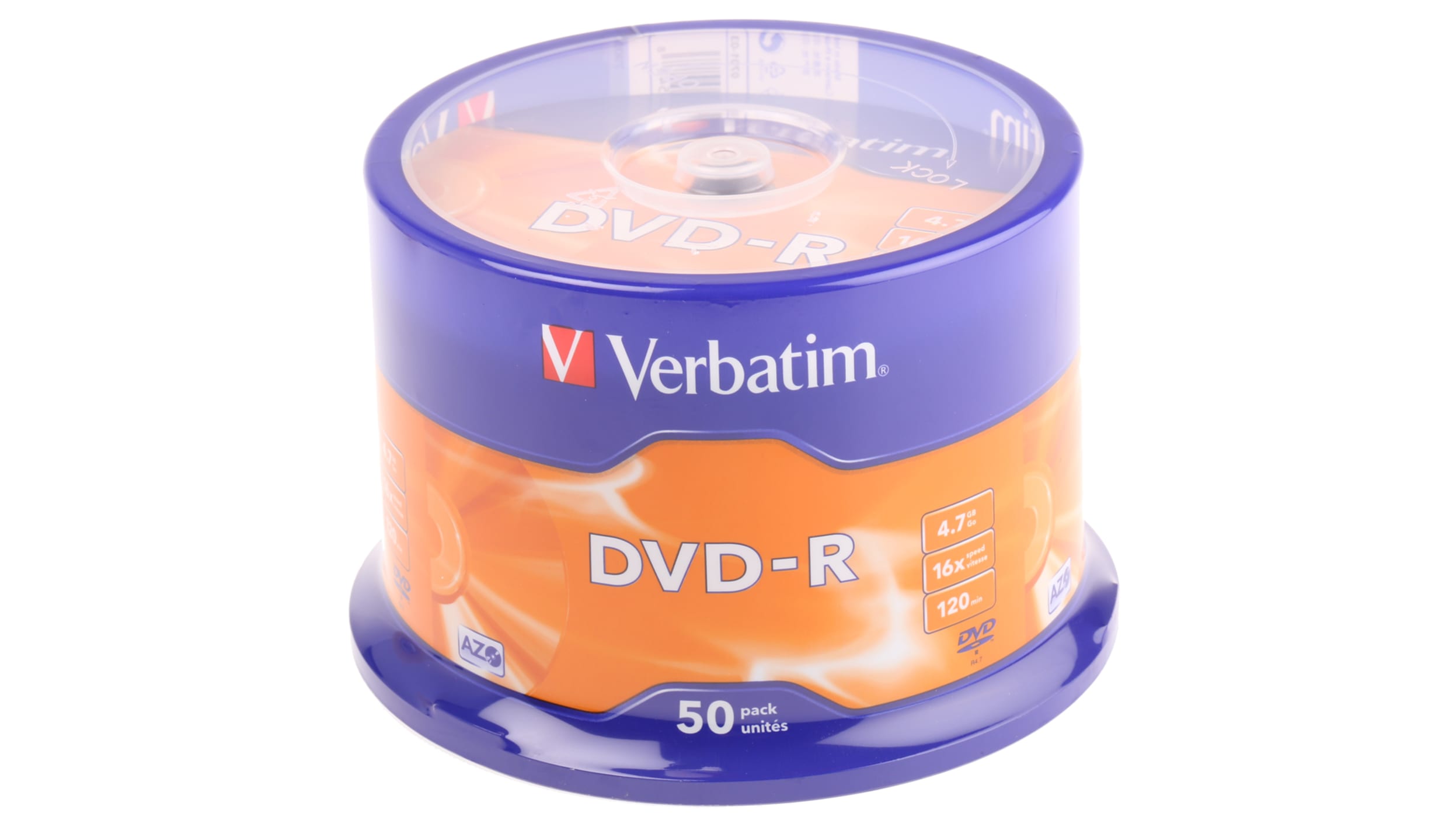 43548 | Verbatim DVD-R Rohlinge, 4,7 GB, 50 Stk. Spindel 16X | RS