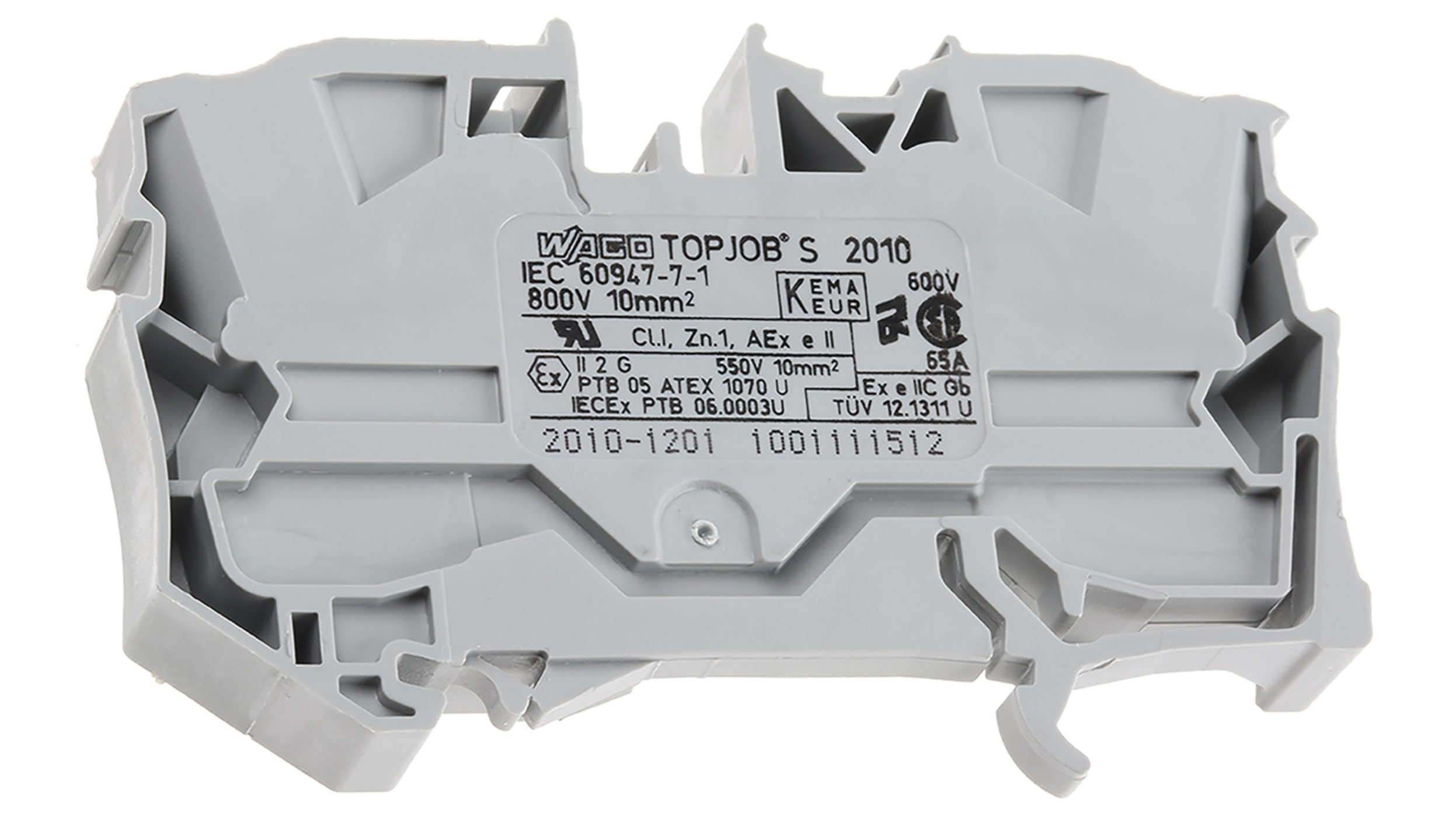 Wago TOPJOB S, 2010 Series Grey Feed Through Terminal Block