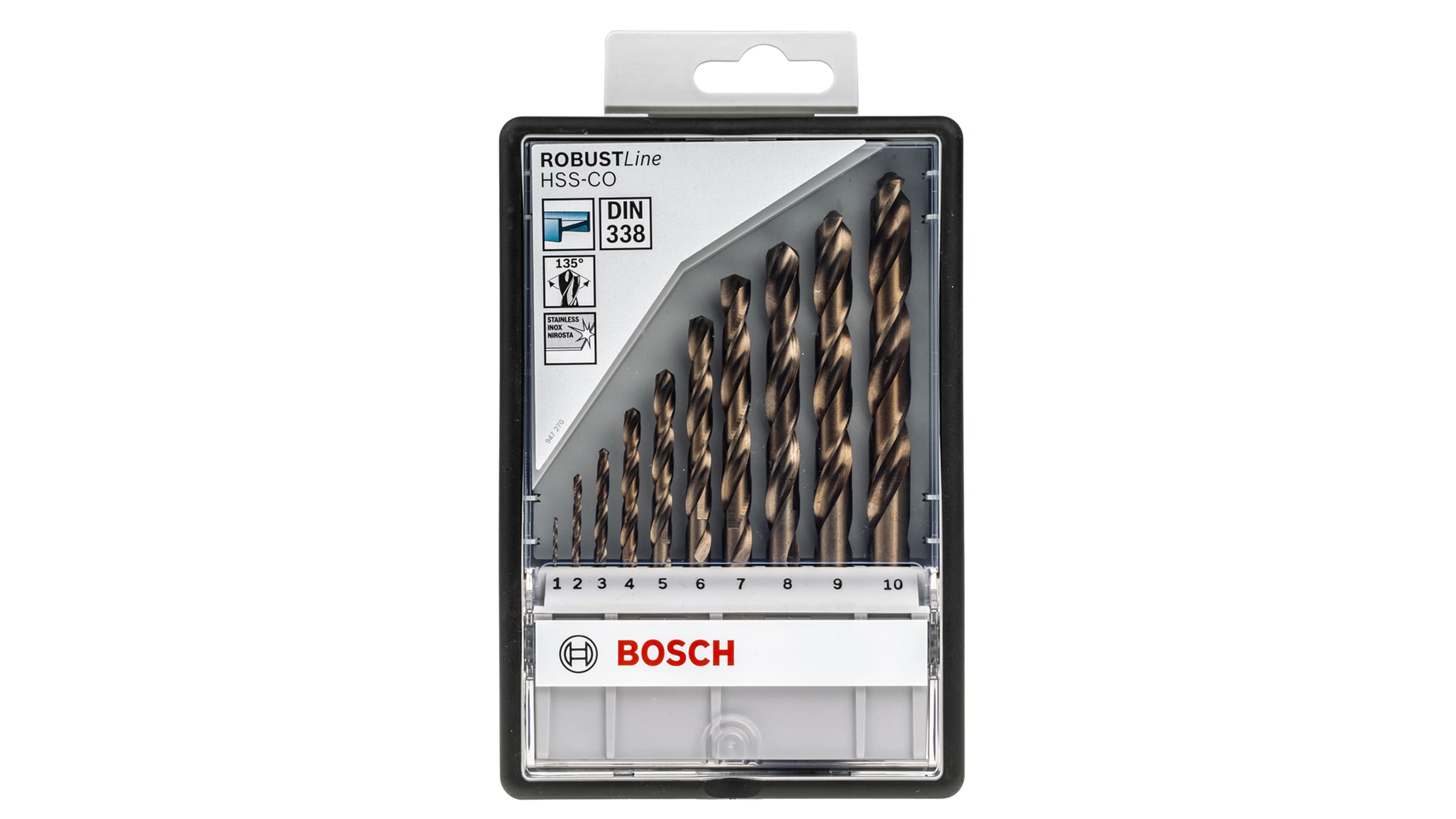 2607019925, Coffret de forets Bosch HSS-Co 1mm à 10mm, 10