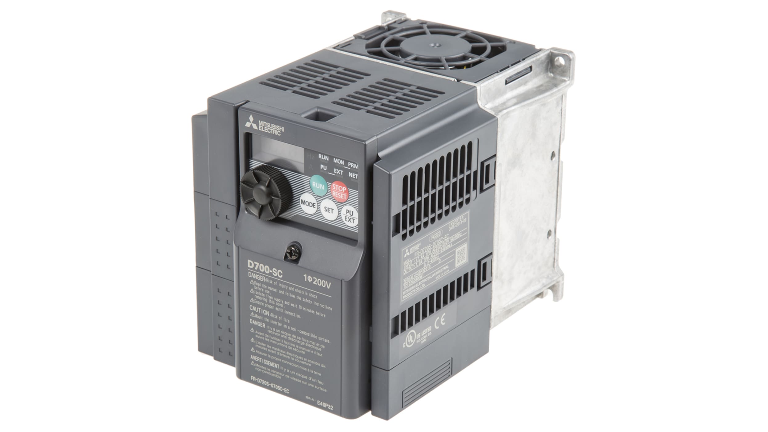 三菱電機 インバータ FR-D720S, 230 V ac 1.5 kW FR-D720S-070SC-EC | RS