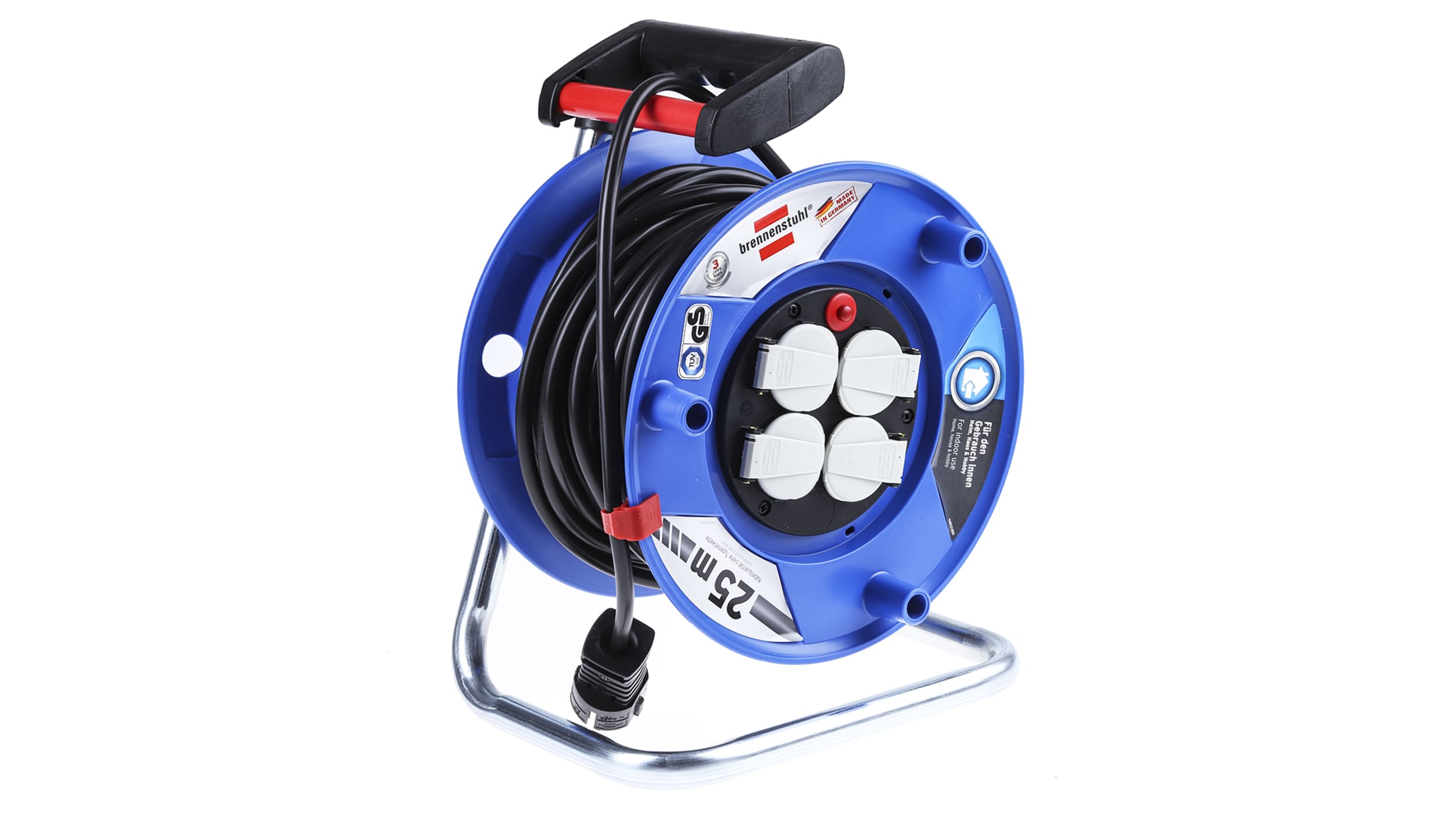 1218050 | brennenstuhl Garant Kabeltrommel, 25m, 4-fach, Typ F  