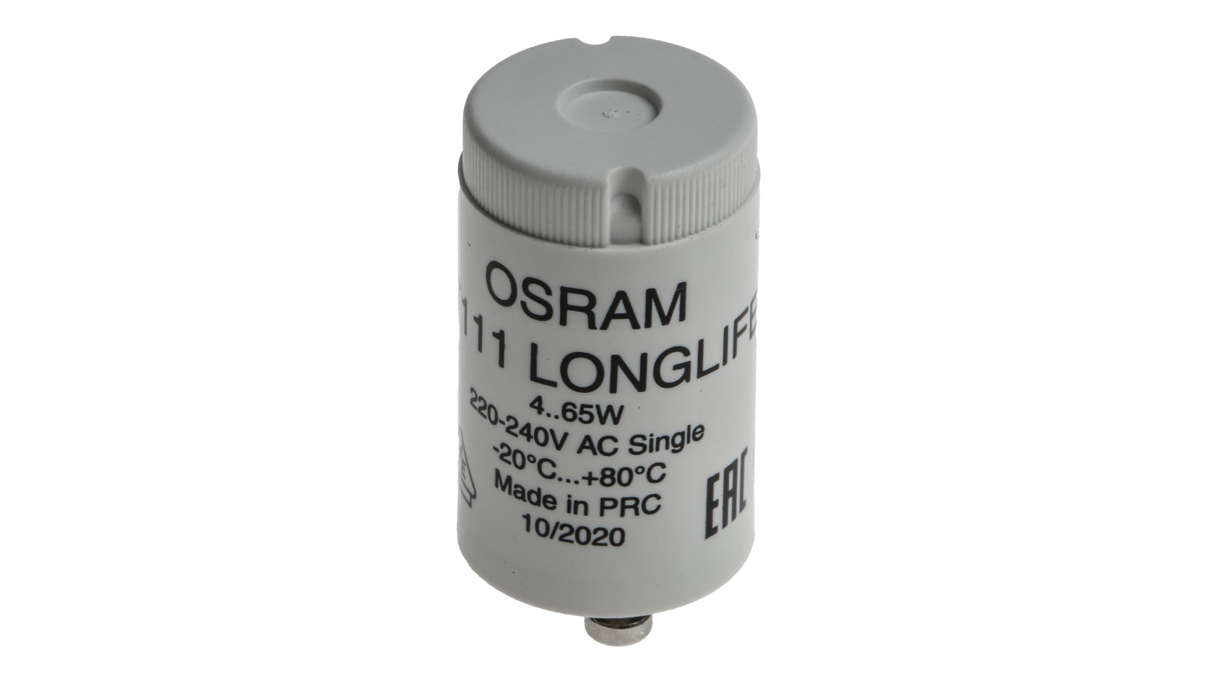 Osram 4050300854045, Glow Lighting Starter, 65 W, 220 to 240 V, 40.3 mm  length , 21.5mm Diameter RS Stock No.: 792-7003 Mfr. Part No.