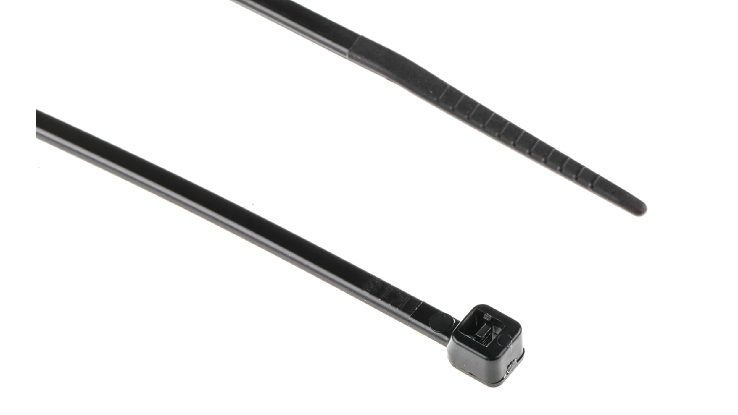 RS PRO Nylon 66 Kabelbinder Wärmestabilisiert Schwarz 2,5 mm x