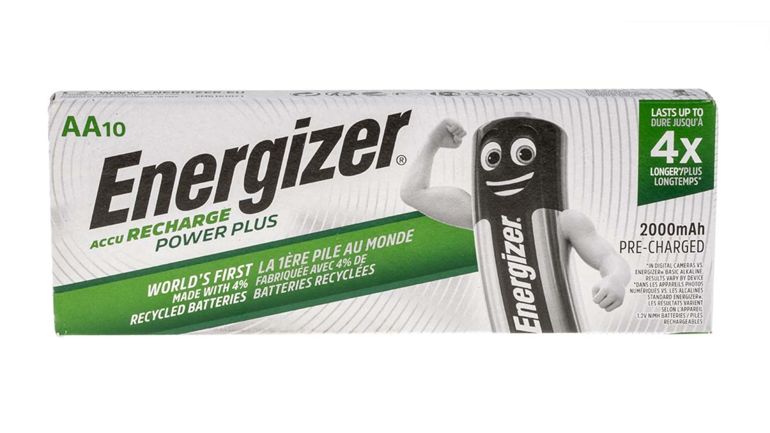 Energizer AA NiMH Rechargeable AA Batteries, 2Ah, 1.2V - Pack of