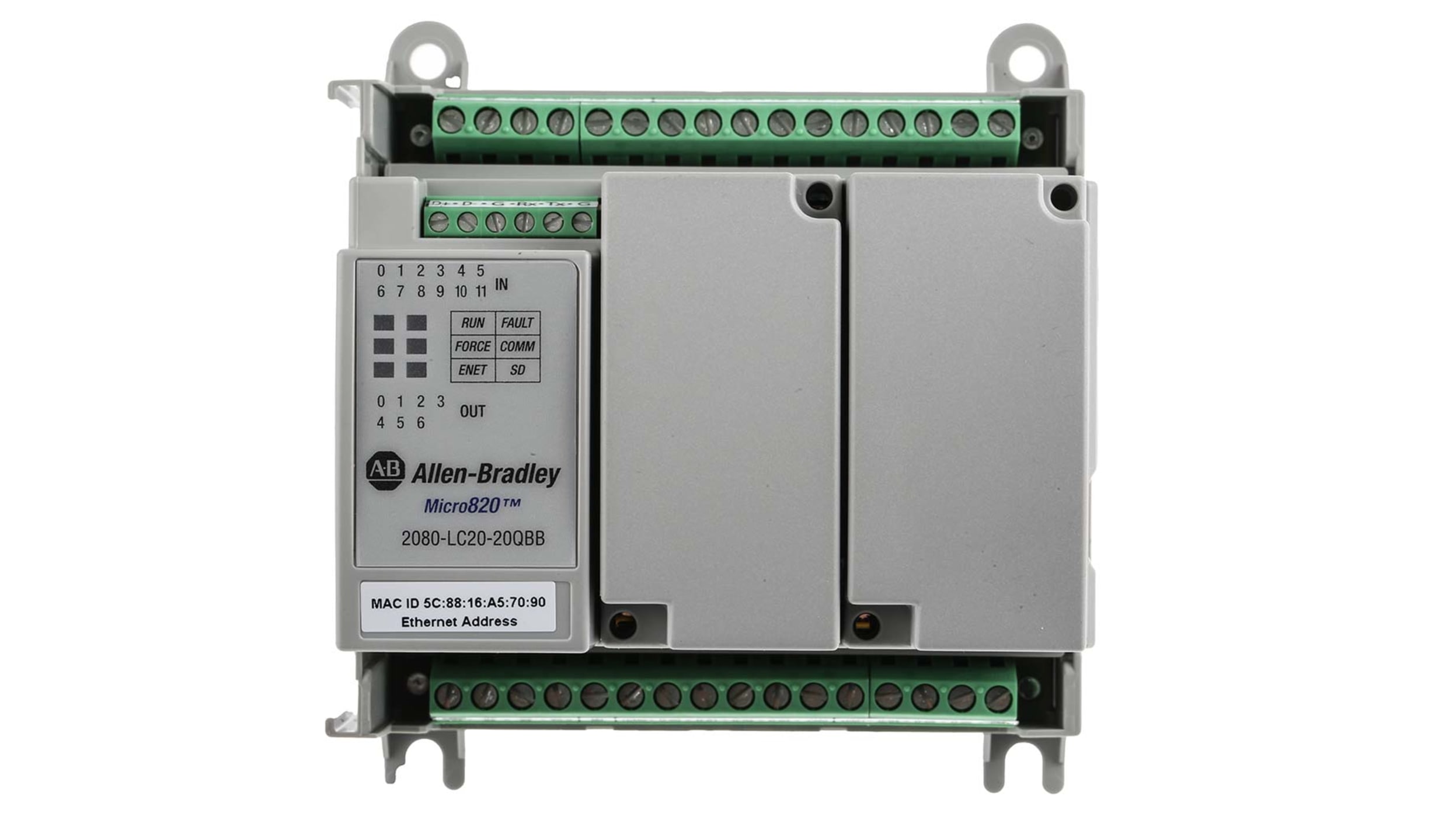 Controlador lógico Allen Bradley Micro820, 12 entradas tipo Analógica, dc,  8 salidas tipo Relé, comunicación Ethernet