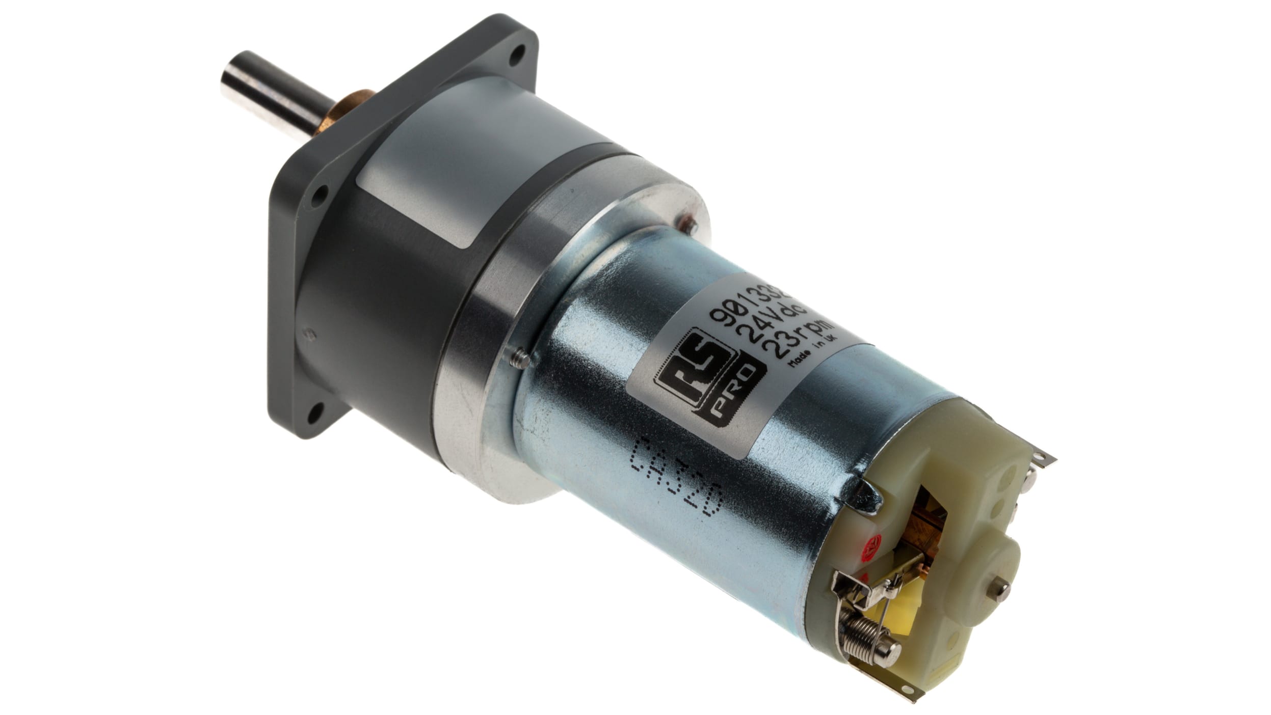 RS PRO Bürsten-Getriebemotor bis 600 mNm 200:1, 24 V dc, Wellen-Ø 6mm, 38mm  x 107.6mm