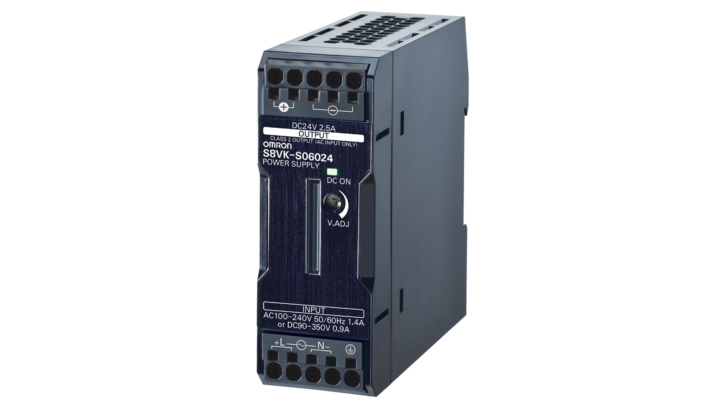 Omron DINレール取付け用スイッチング電源, S8VK-S06024, 出力：2.5A, 定格：60W 入力電圧：ac, dc 出力電圧：dc  24V dc/ RS