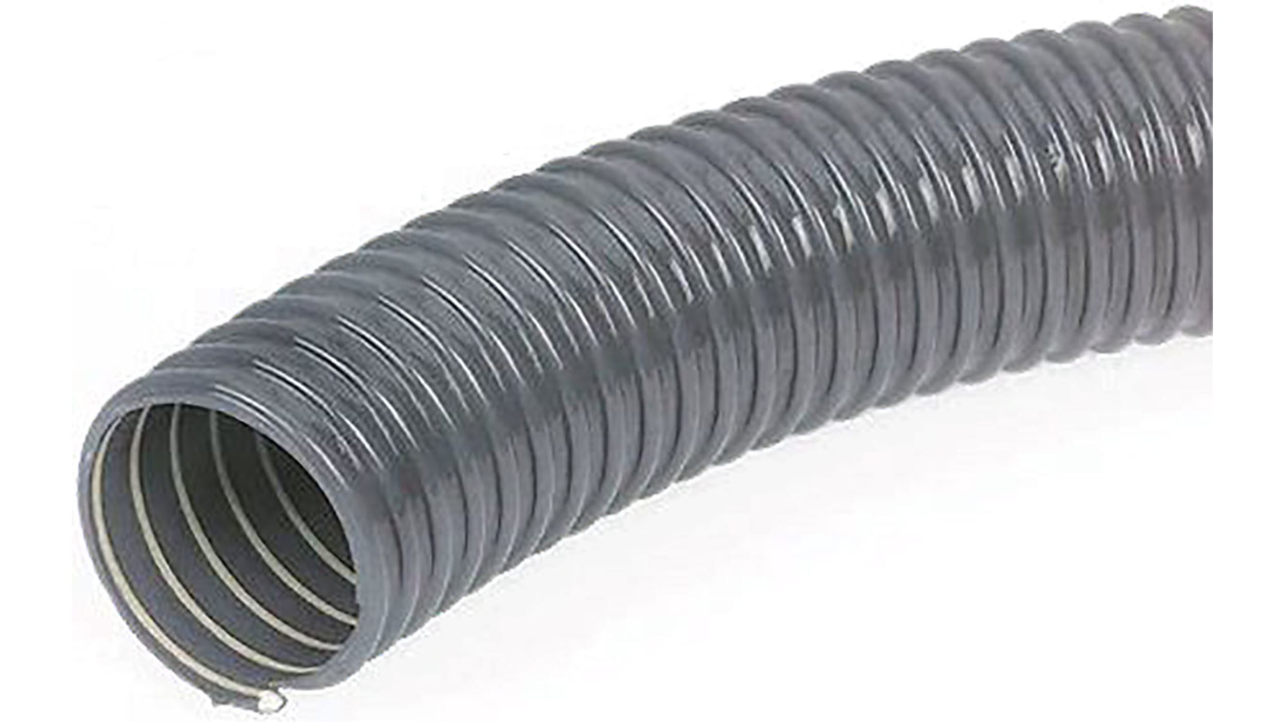 91100207500010 | Merlett Plastics Grey PVC Flexible Ducting, 10m, 75mm Bend  Radius | RS