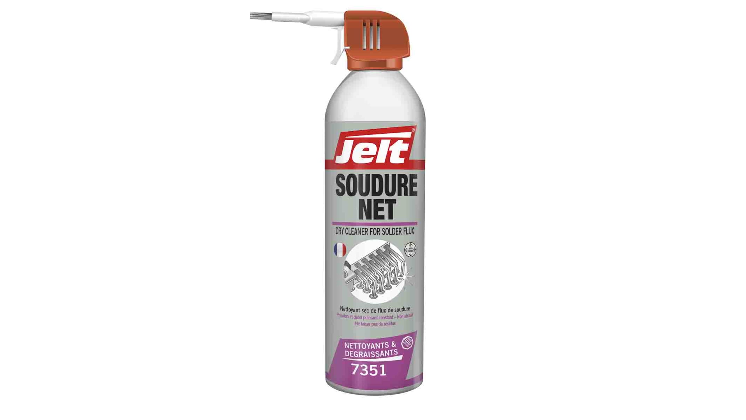 007351  Nettoyant de flux de soudure Jelt SOUDURE NET, Aérosol de