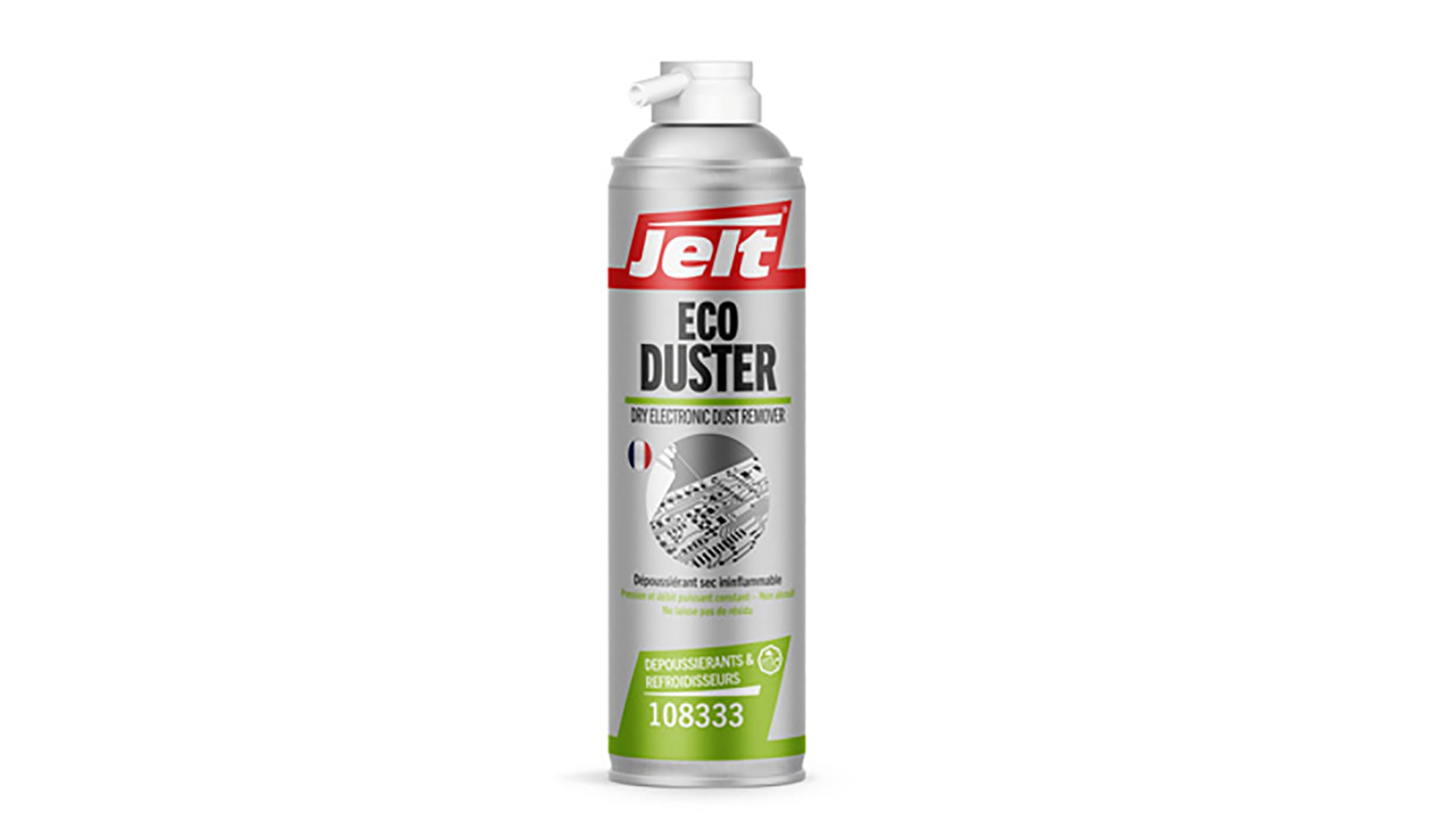 Aérosol dépoussiérant gaz sec Jelt Dry Duster - toutes positions