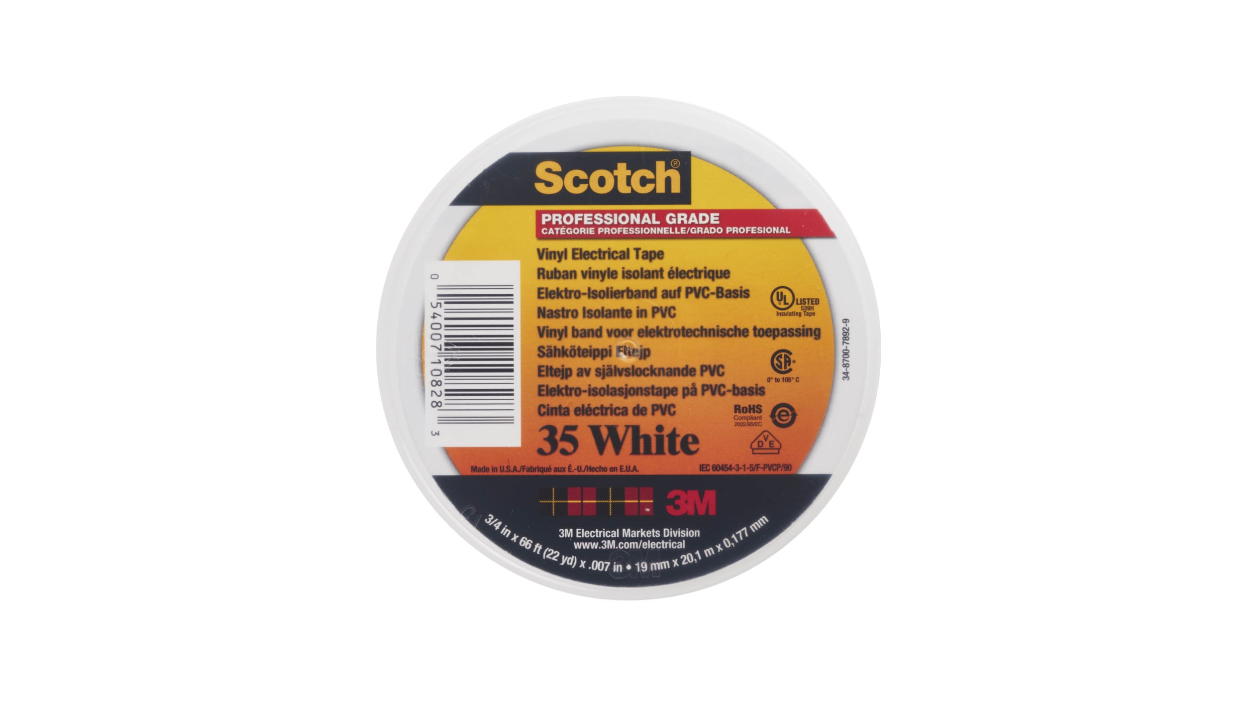 Scotch rouleau adhésif PVC blanc