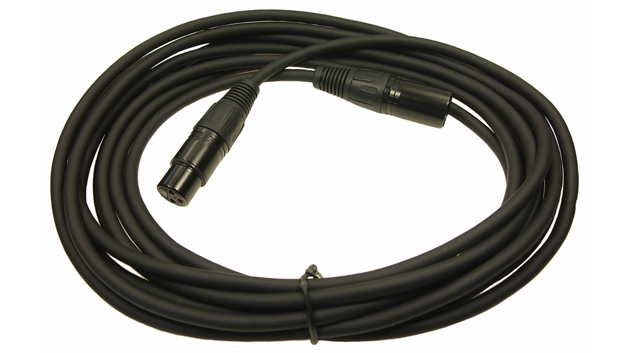 RS PRO Male 3 Pin XLR to Female 3 Pin XLR Cable, Black, 2m