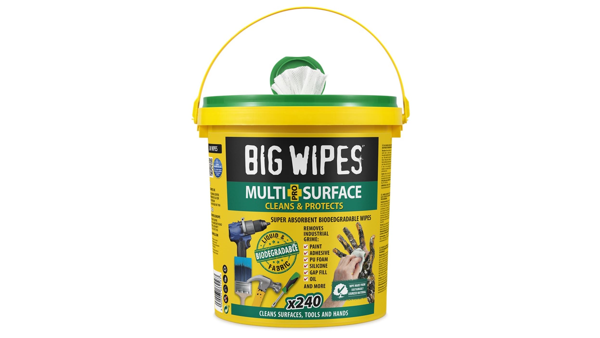 Big Wipes - Heavy-Duty Pro+ Antiviral Wipes (Bucket 240)