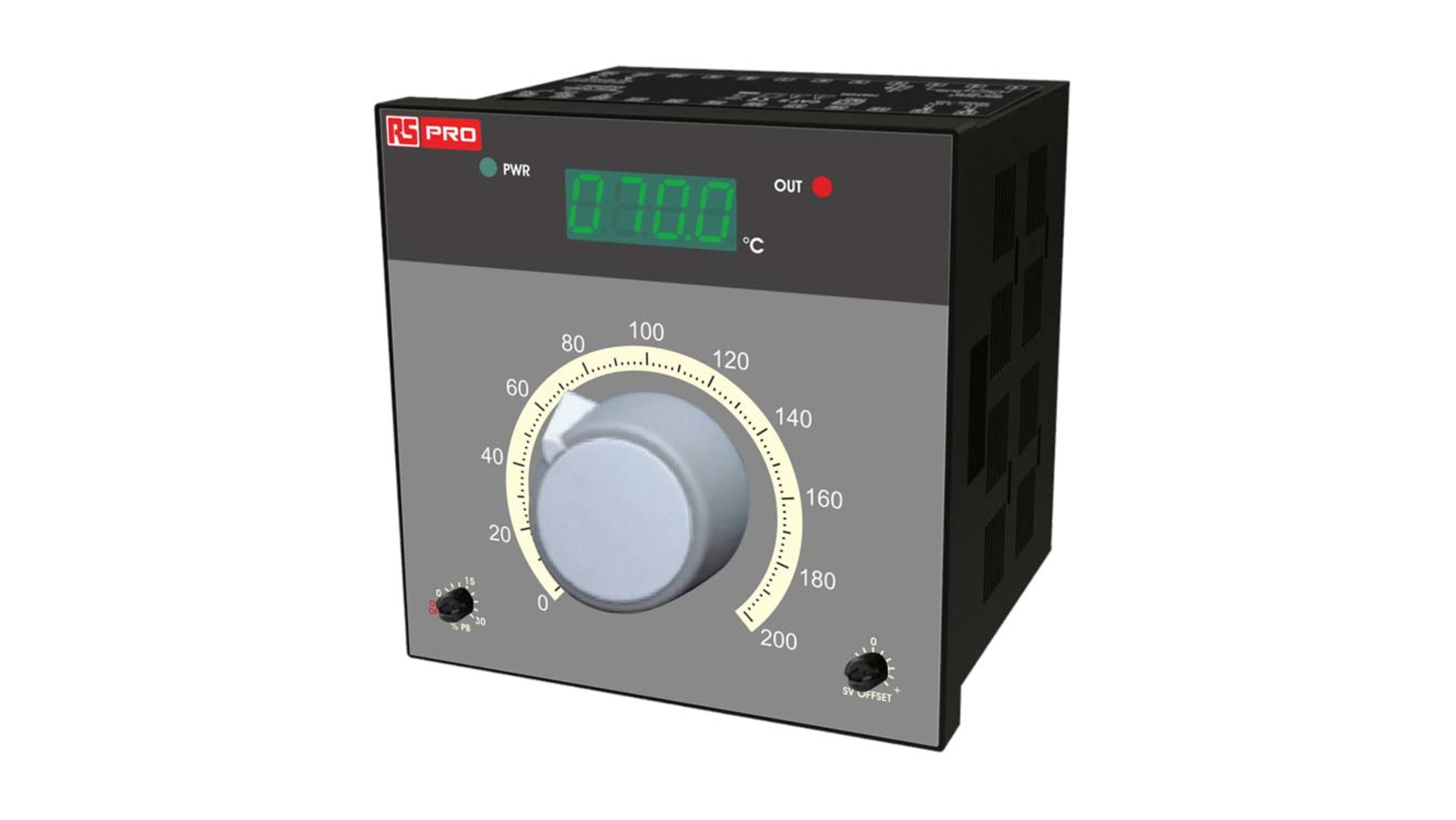 RS PRO Zweipunkt-Temperaturregler, 2 x Analog Relais Ausgang/ PT100  Eingang, 230 V ac, 96mm