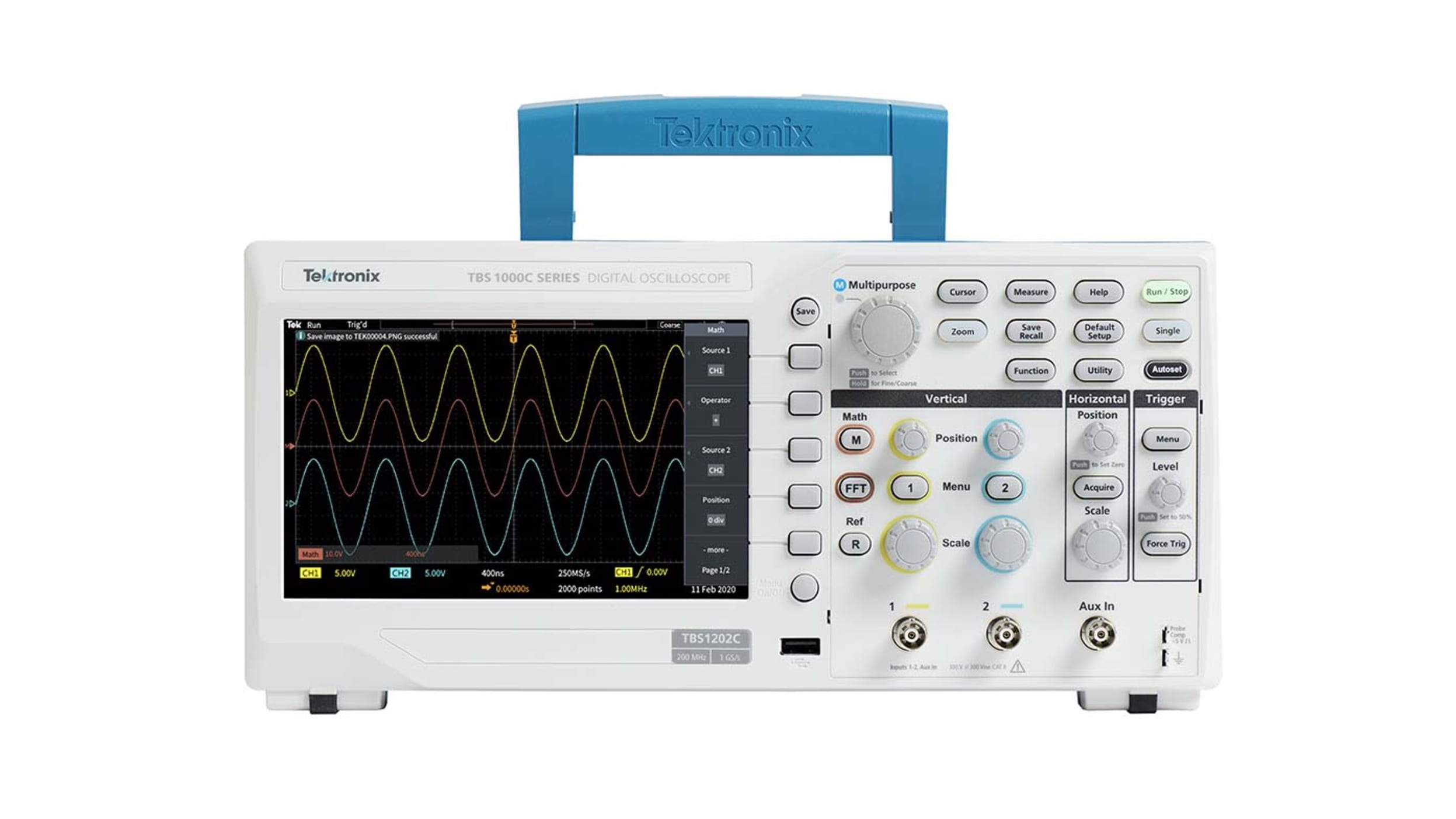 Tektronix オシロスコープ, 200MHz, ベンチ, TBS1202C | RS