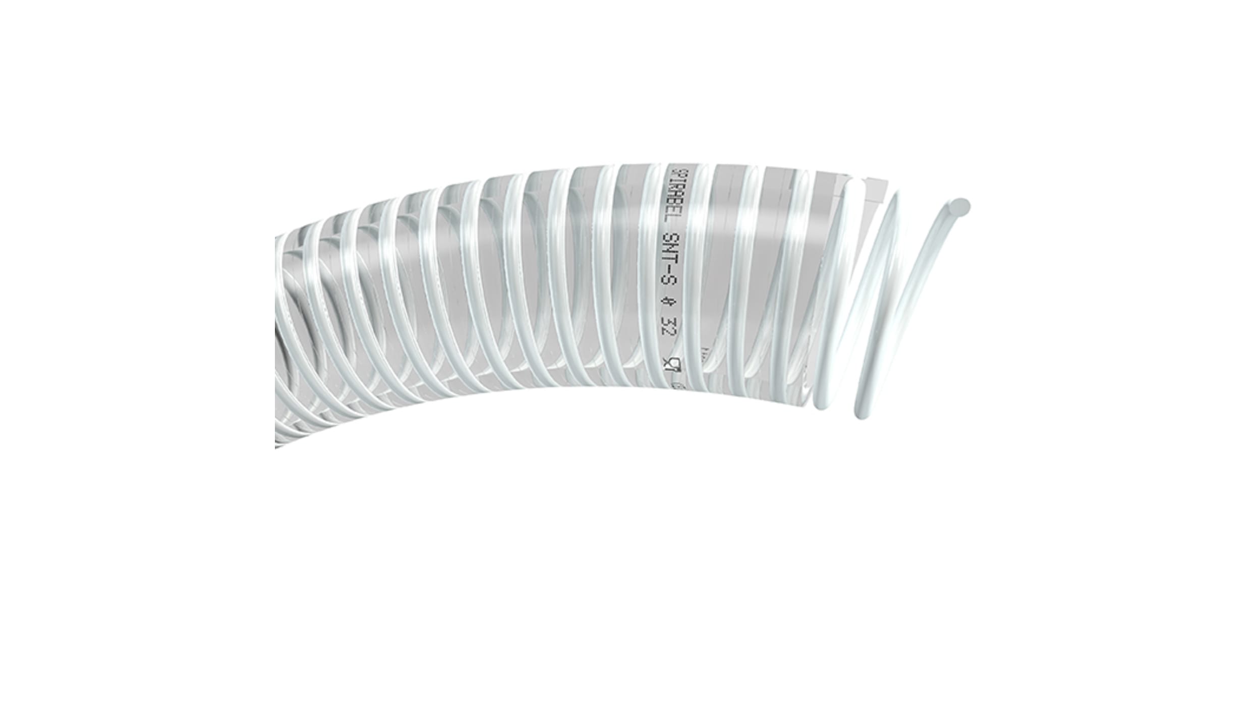 TRICOFLEX Spirabel SNT-S Schlauch, Ø 50mm 56.6mm Klar PVC Übertragung,  Vakuum 5 bar für Industrieausführung x 25m