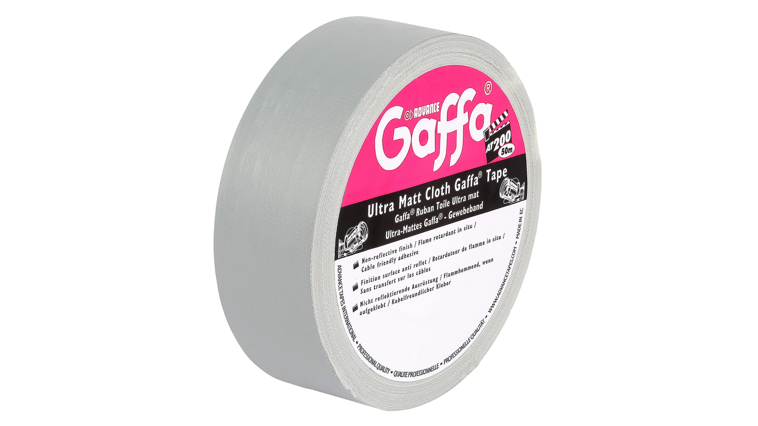 Advance Tapes Gummiharpiks, Gaffatape, Mat, 50m, Bredde: 50mm, Tykkelse: 0.26mm, Grå Farve | RS