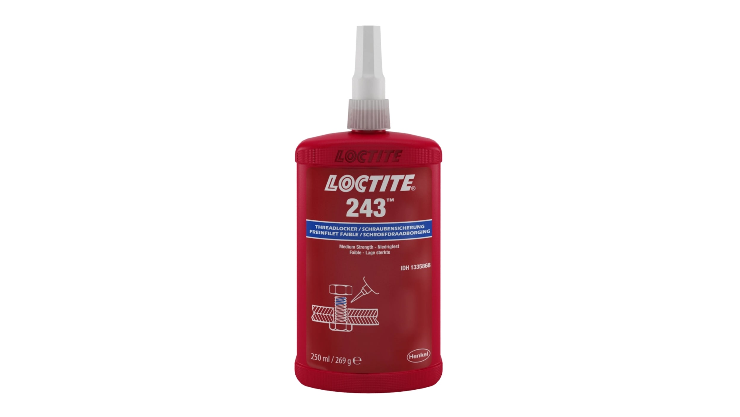 Loctite Loctite 243 Blue Threadlocking Adhesive, 250 ml