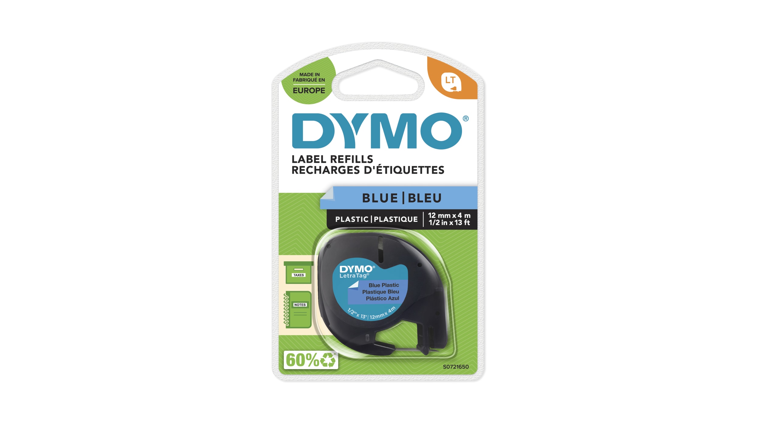 DYMO Letratag LT100H Etiqueteuse Bleue 12mm -10.000F
