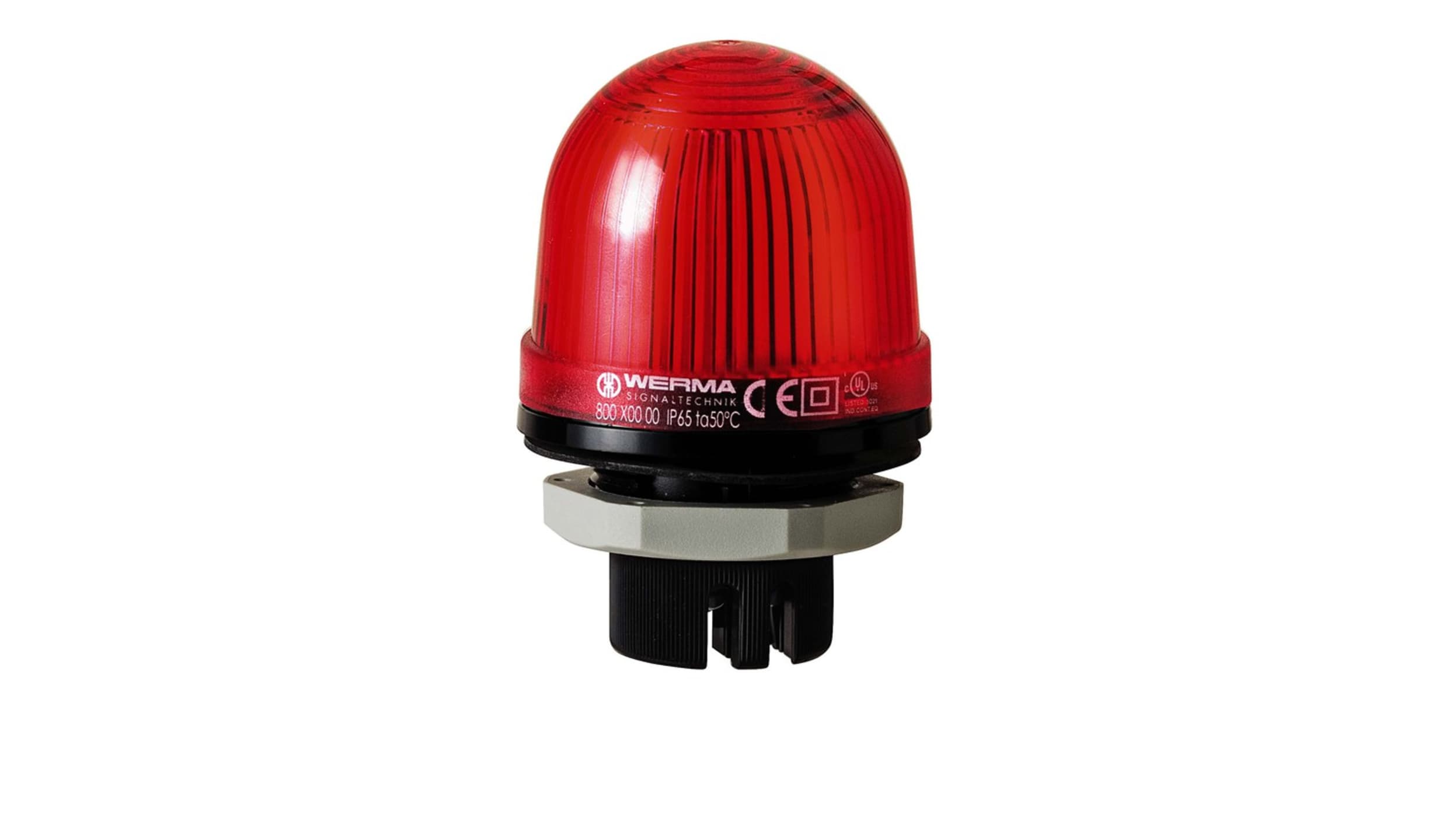 Werma EM 801, LED Dauer Signalleuchte Rot, 24 V ac/dc, Ø 57mm