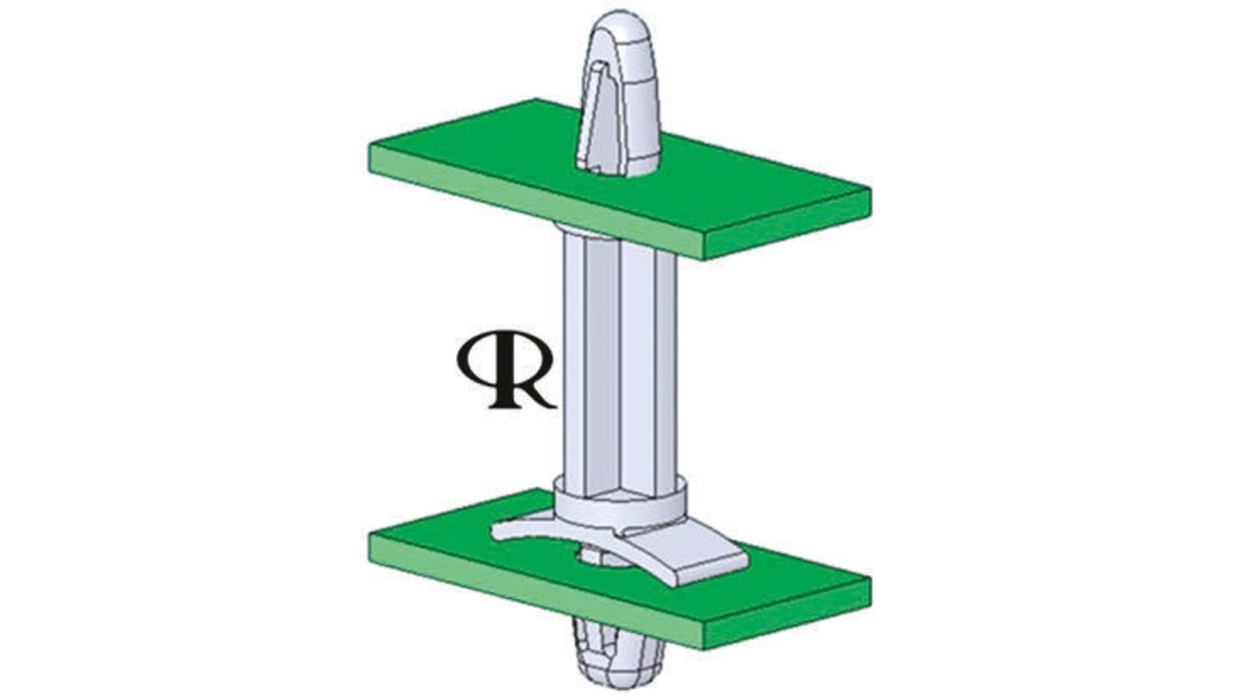 LCBS-14-01 | 基板スペーサー Essentra 本体高さ22.2mm ナイロン PCB穴径3.18mm ベース寸法14.3mm | RS