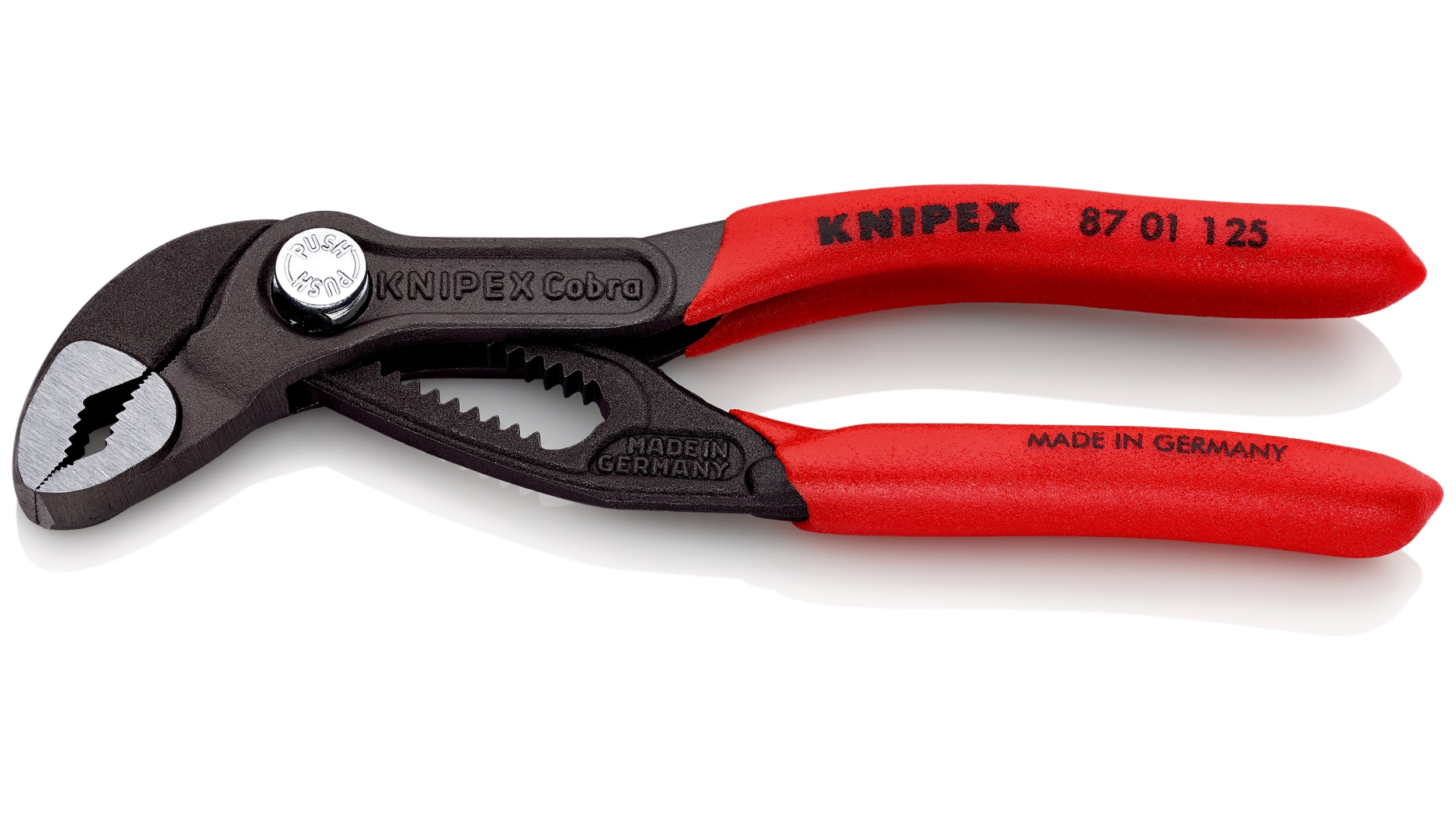 Knipex Cobra® Water Pump Pliers, 125 mm Overall, Flat, Straight Tip, 27mm  Jaw