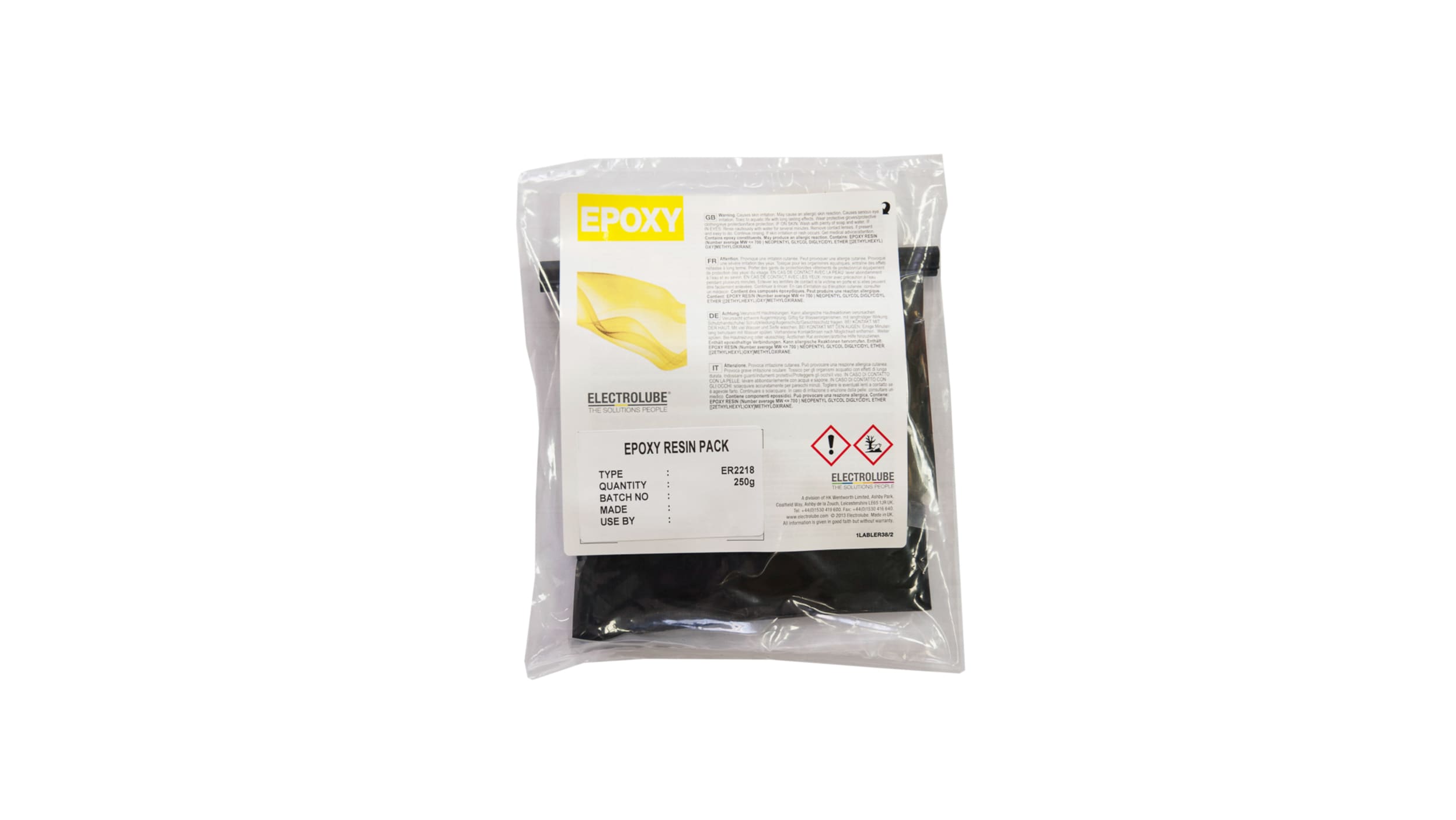 Pack de Résine d'enrobage, Epoxy Noir 250 g ER2218