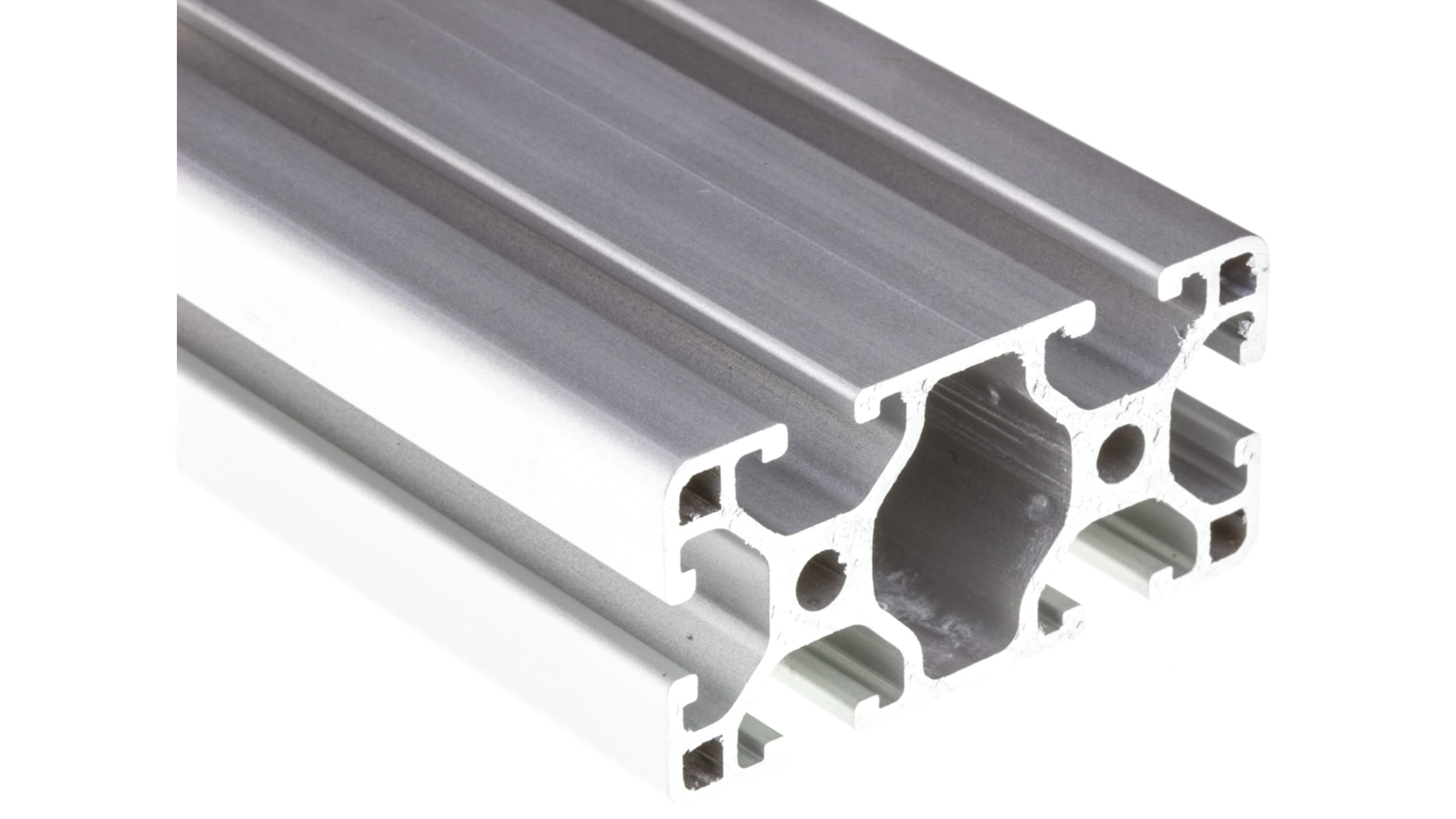 RS PRO Silver Aluminium Profile Strut, 40 x 40 mm, 8mm Groove, 1000mm Length