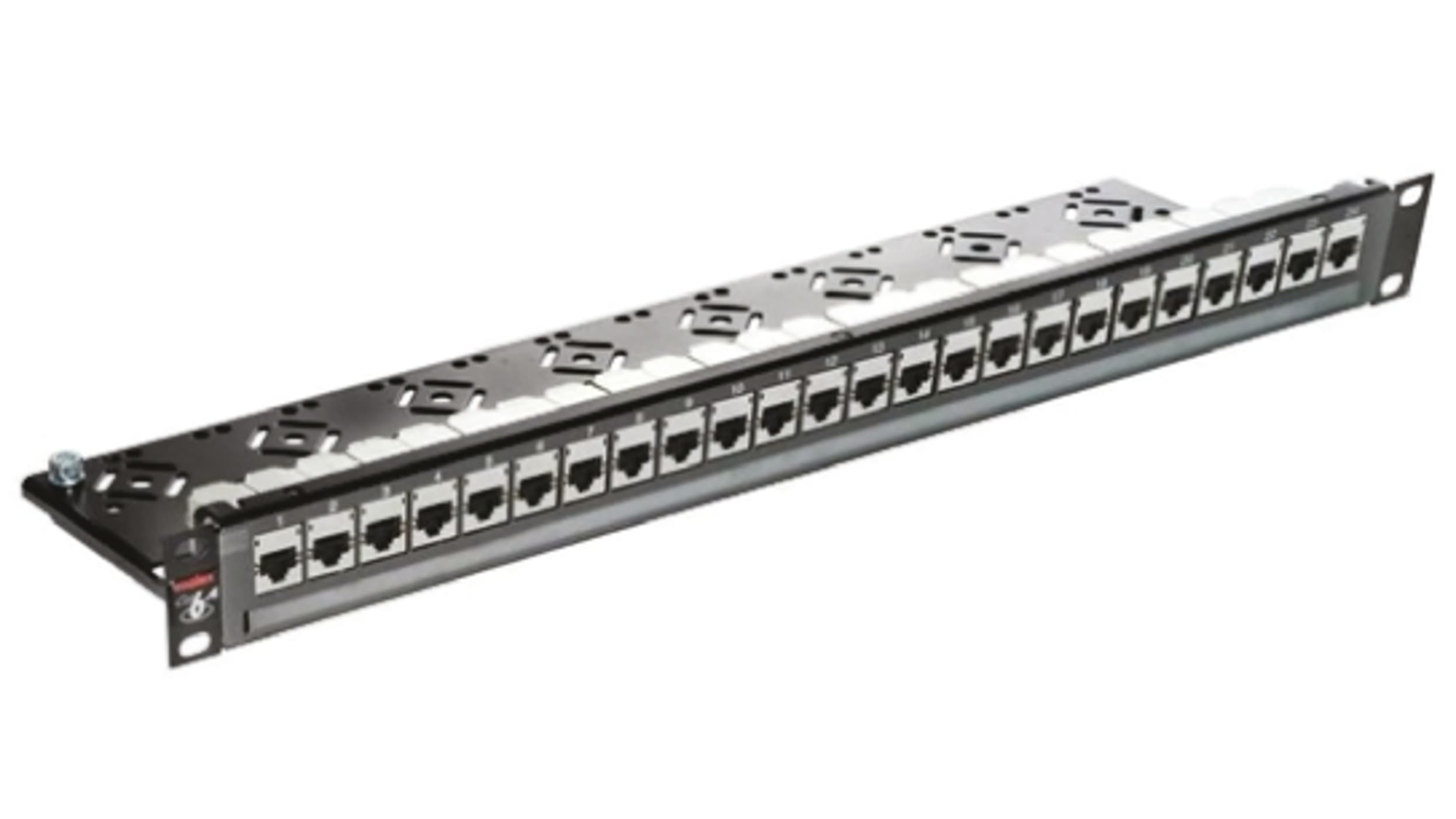 RS PRO Cat5e 24 Port RJ45 RJ Patch Panel STP 1U Black