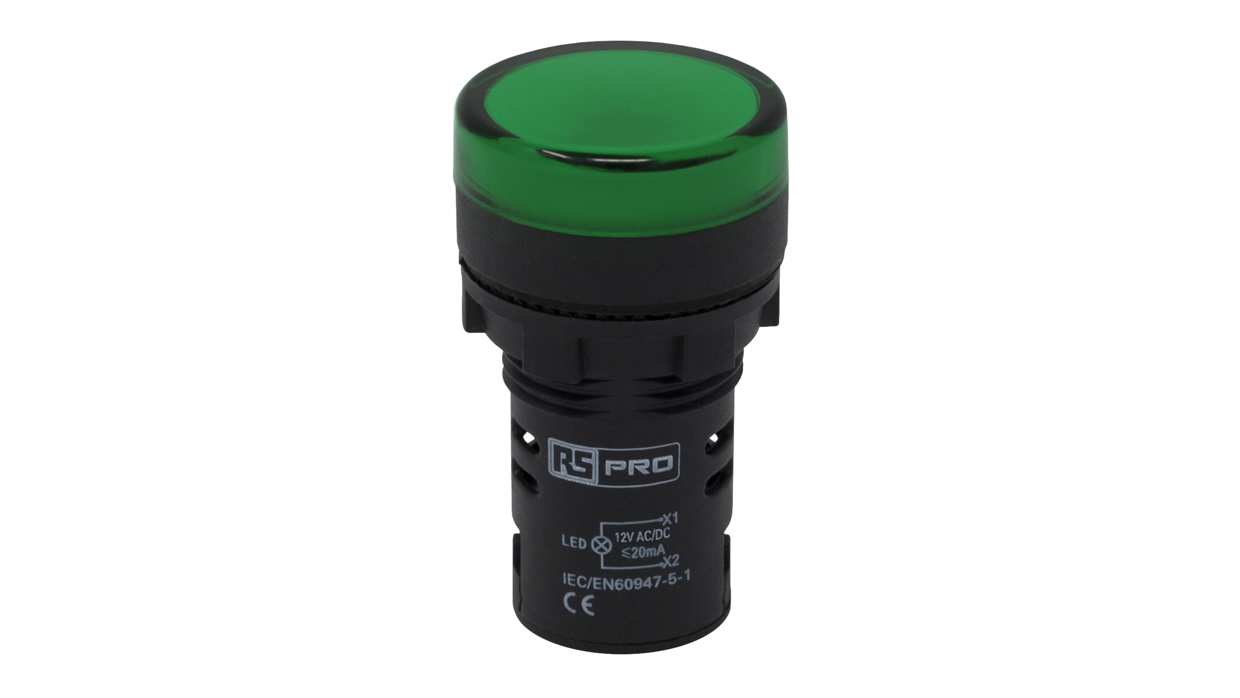 RS PRO, RS PRO Green LED Indicator Lamp, 24V ac/dc, BA9s Base, 10mm  Diameter, 1610mcd, 208-655