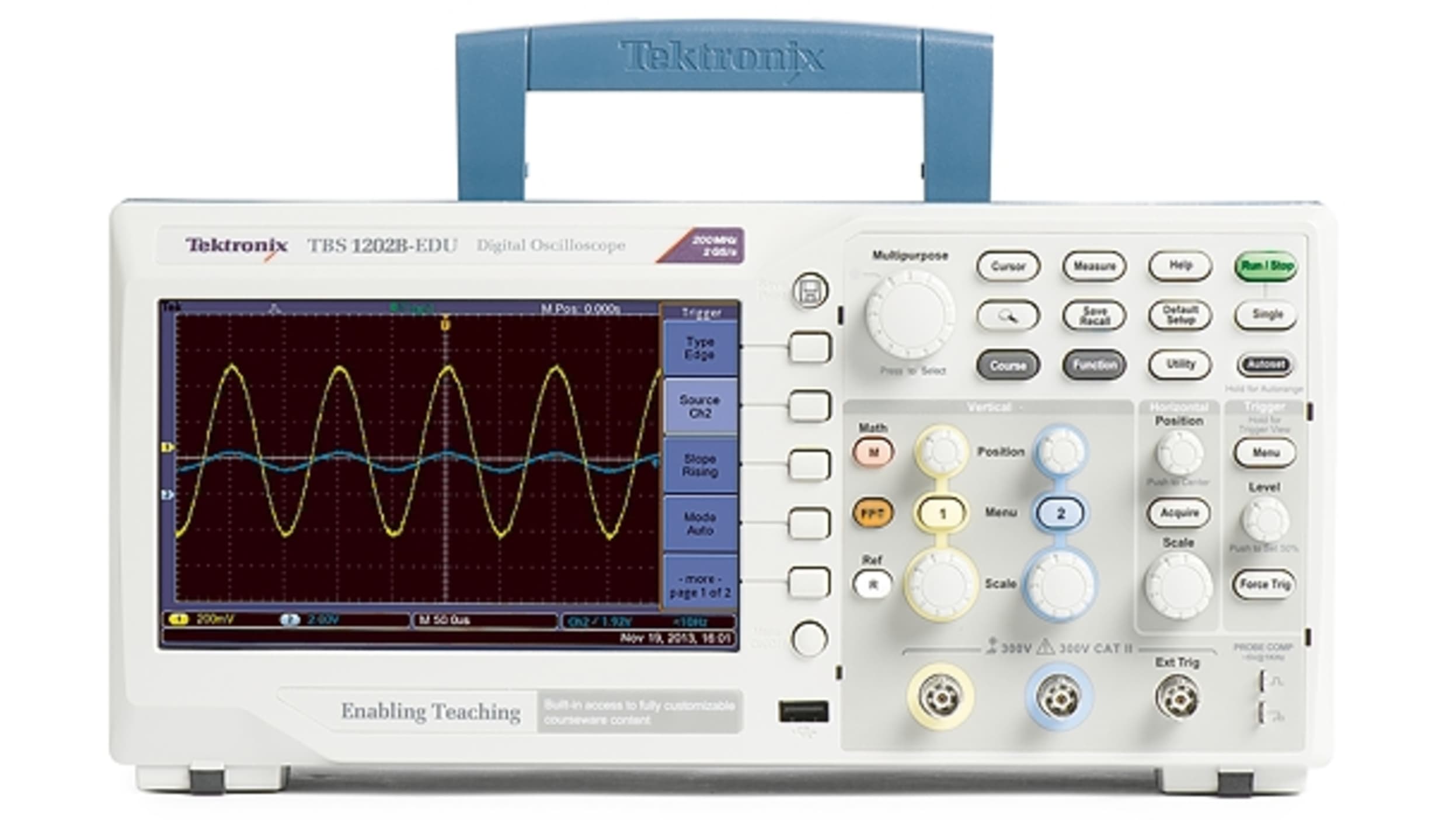 Tektronix オシロスコープ, 200MHz, ポータブル, TBS1202B Tektronix オシロスコープ, 200MHz, ポータブル, TBS1202B