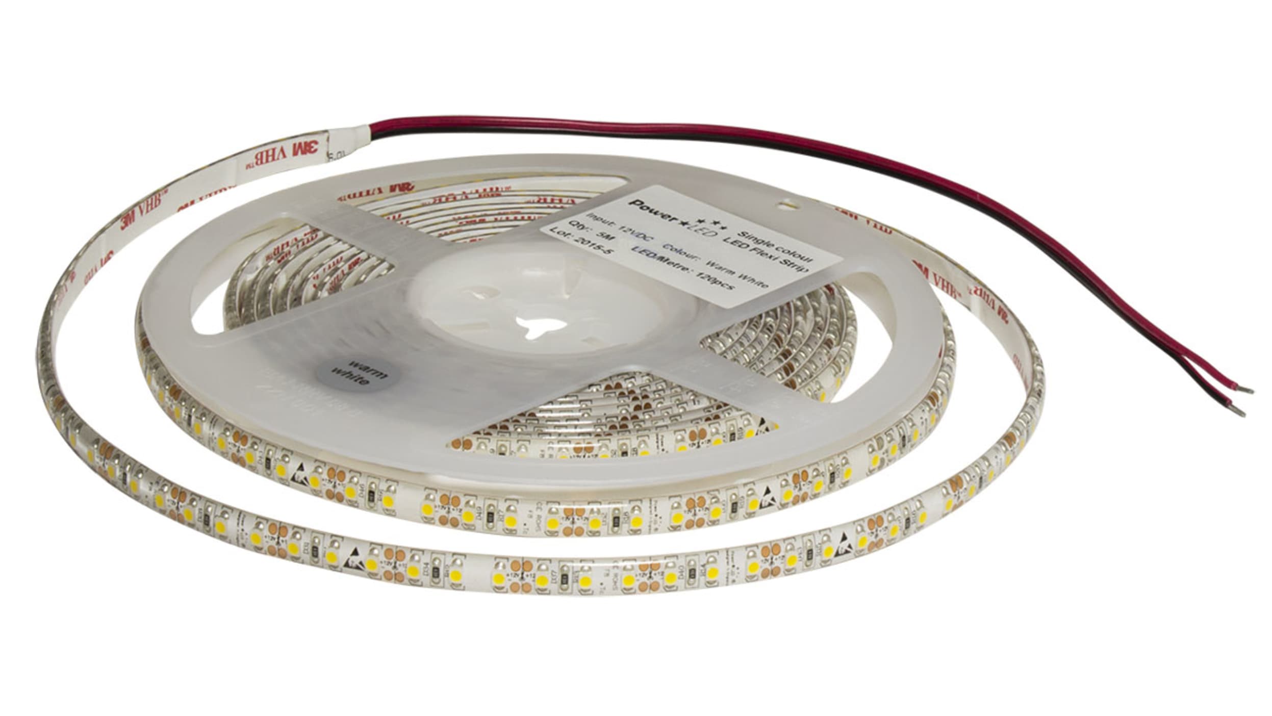 RS PRO 12V White LED Strip Light, 2700 → 3200K Colour Temp, 1m