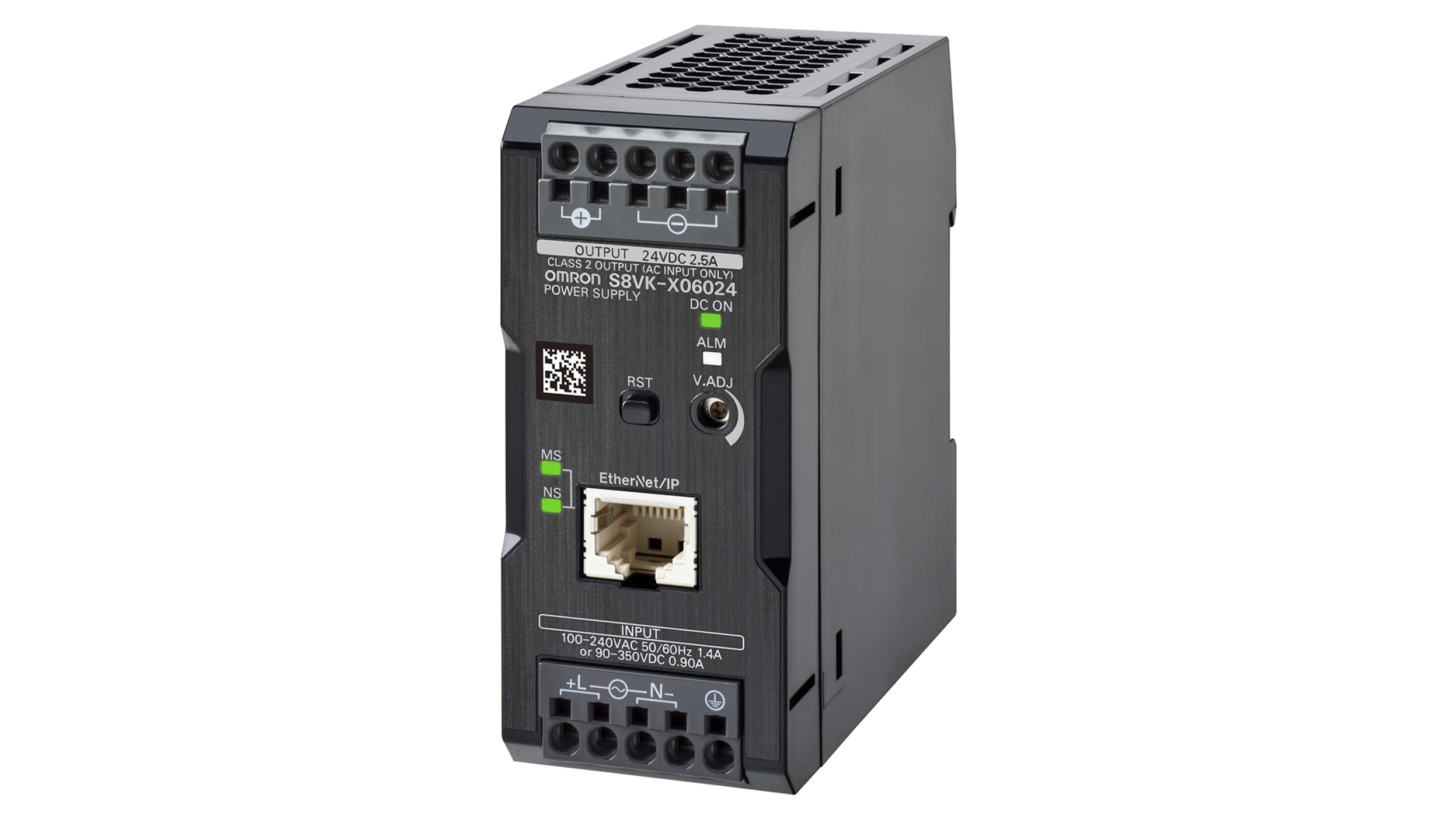 Omron DINレール取付け用スイッチング電源, S8VK-X06024-EIP, 出力：2.5A, 定格：60W 入力電圧：ac 出力電圧：dc  24V dc/