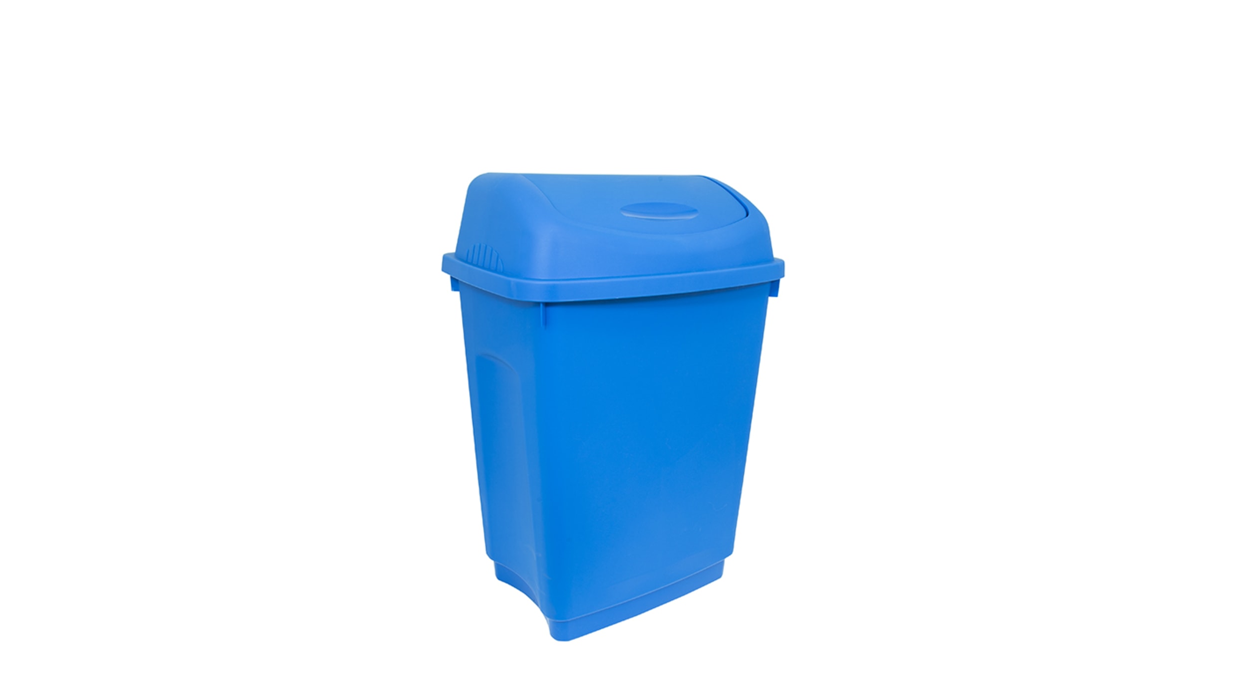 Deuba Poubelle plastique noir / bleu 50L