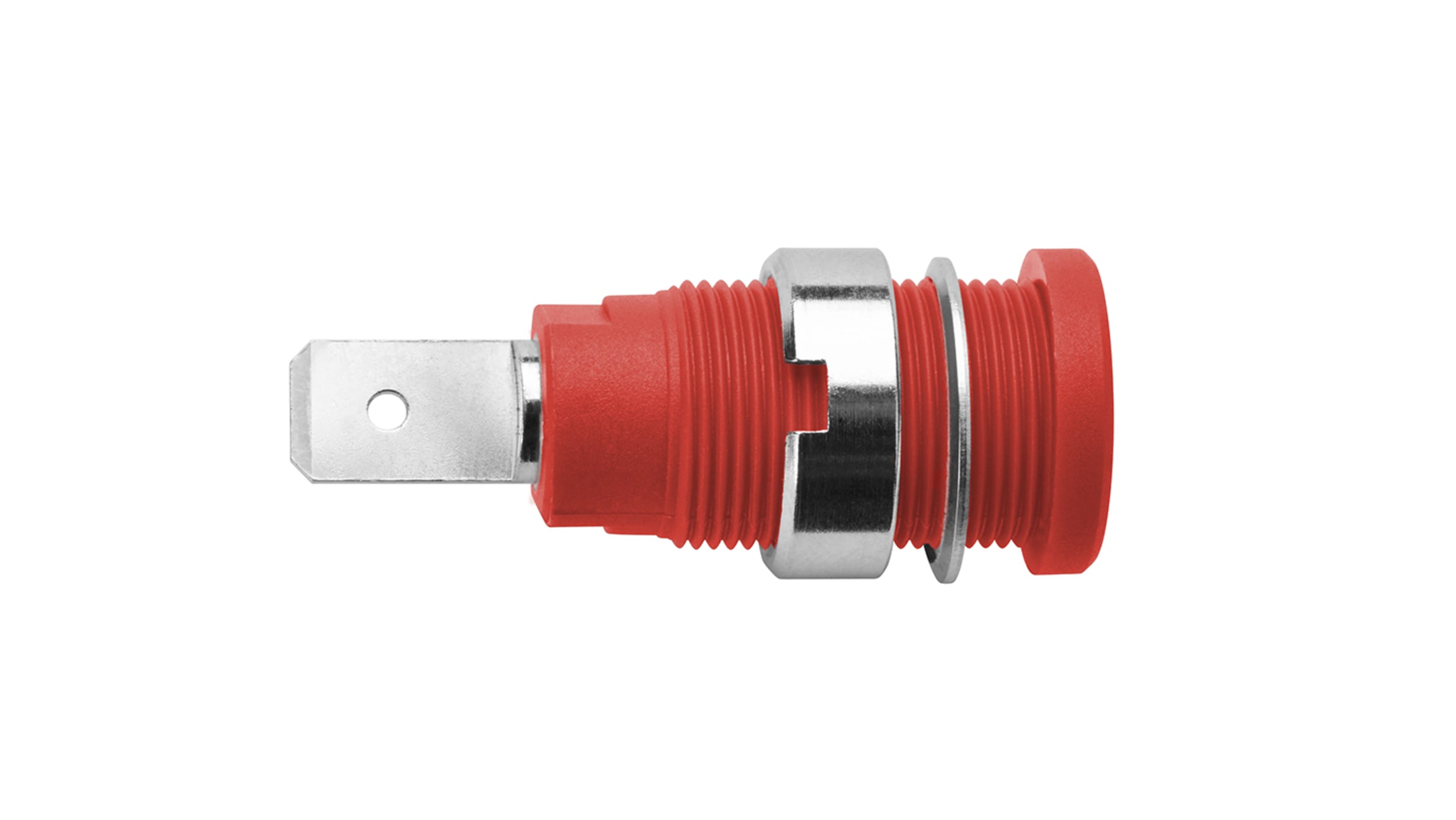 Conector banana hembra Hembra, 24A, 1000V, Contacto Oro, Rojo