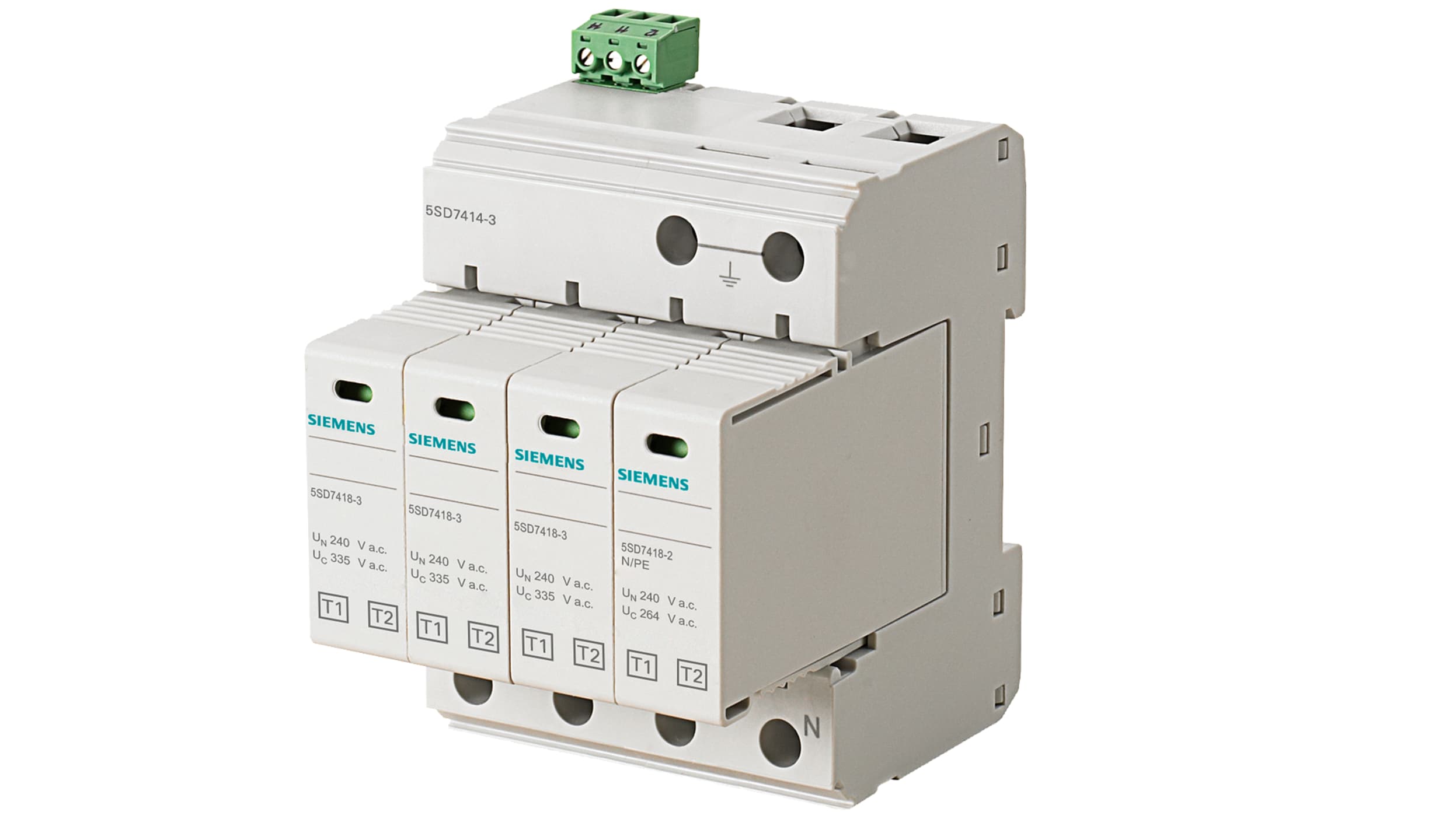 Siemens 3 Phase Surge Protector, 50kA, DIN Rail Mount