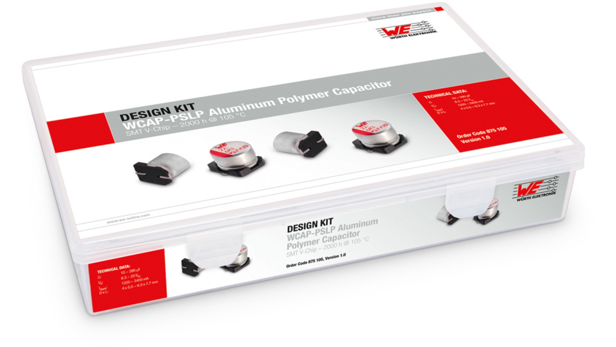 Wurth Elektronik 875105, Oberflächenmontage Kondensator-Kit, 29  