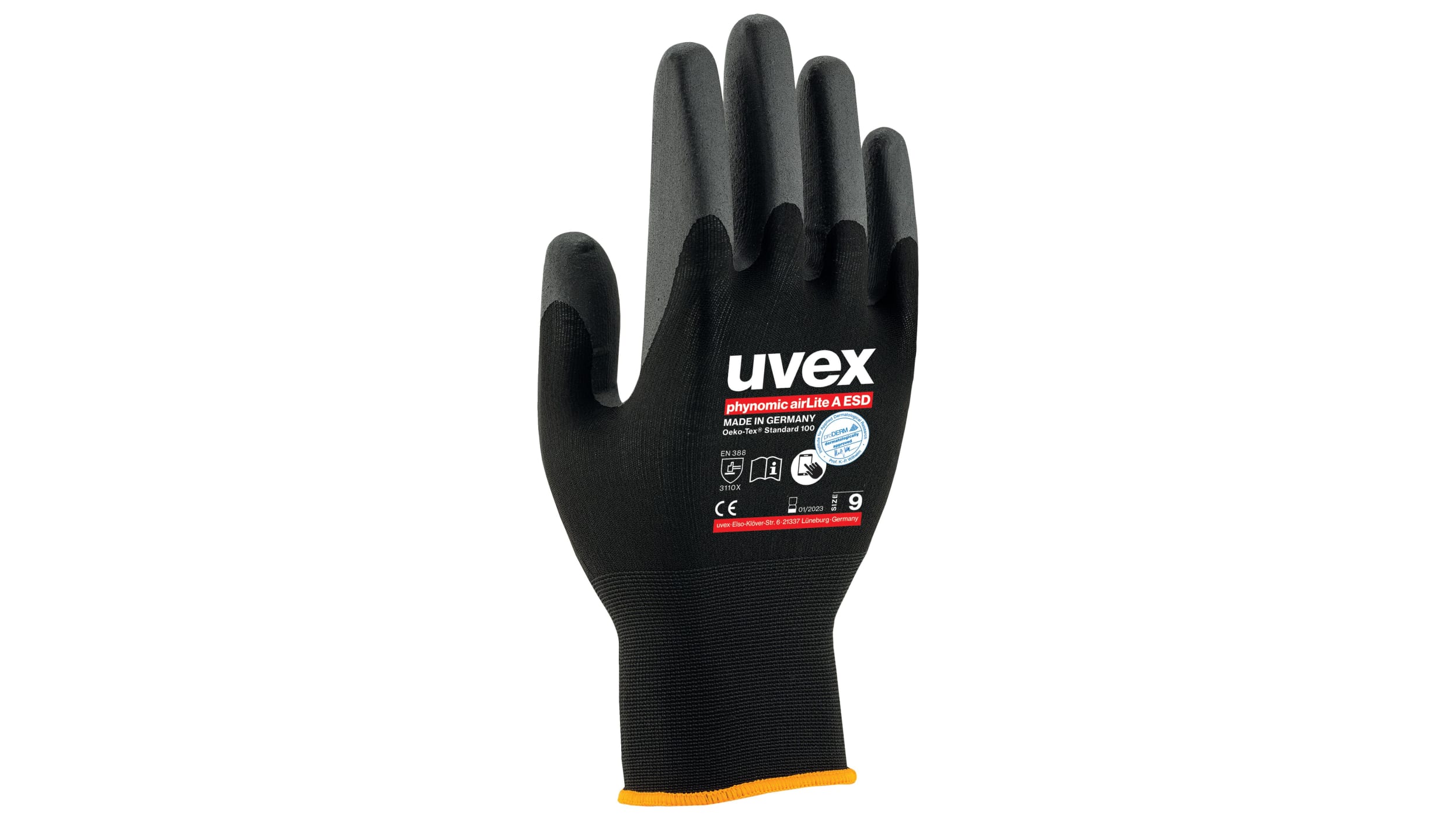 Uvex A ESD Anti-cut Gloves Black