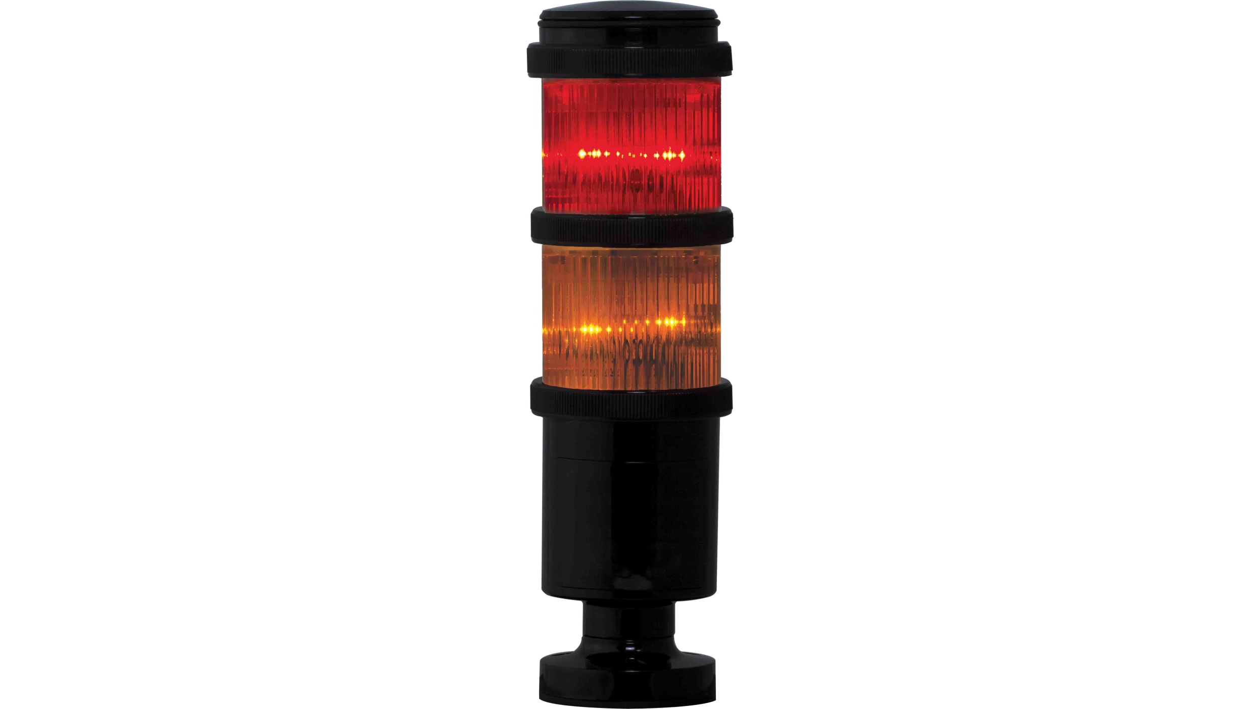 RS PRO LED Signalturm 2-stufig Linse Rot/Gelb Blitz, Dauer
