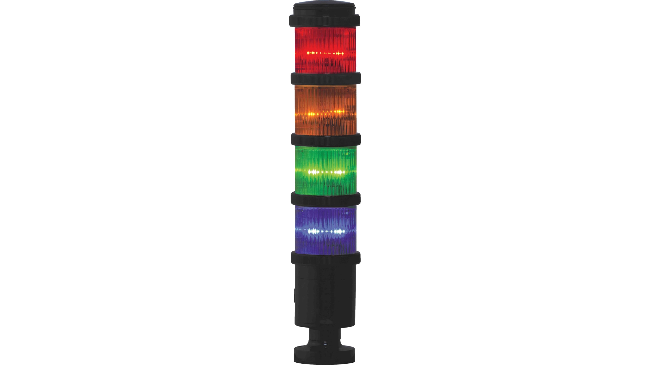RS PRO LED Signalturm bis 4-stufig Linse Rot/Grün/Gelb/Blau Blitz