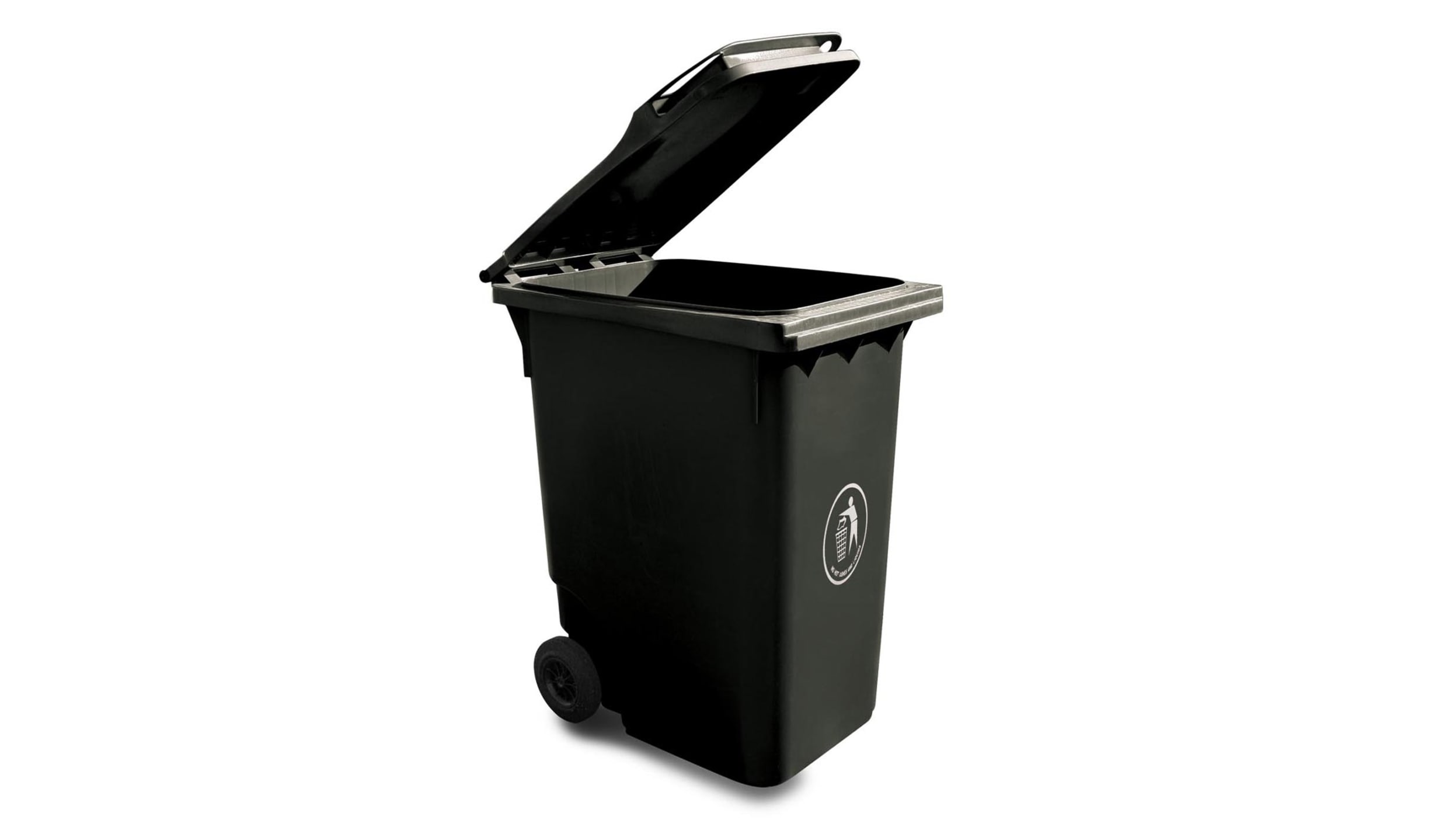 RS PRO 360L Grey Flip Polyethylene Waste Bin