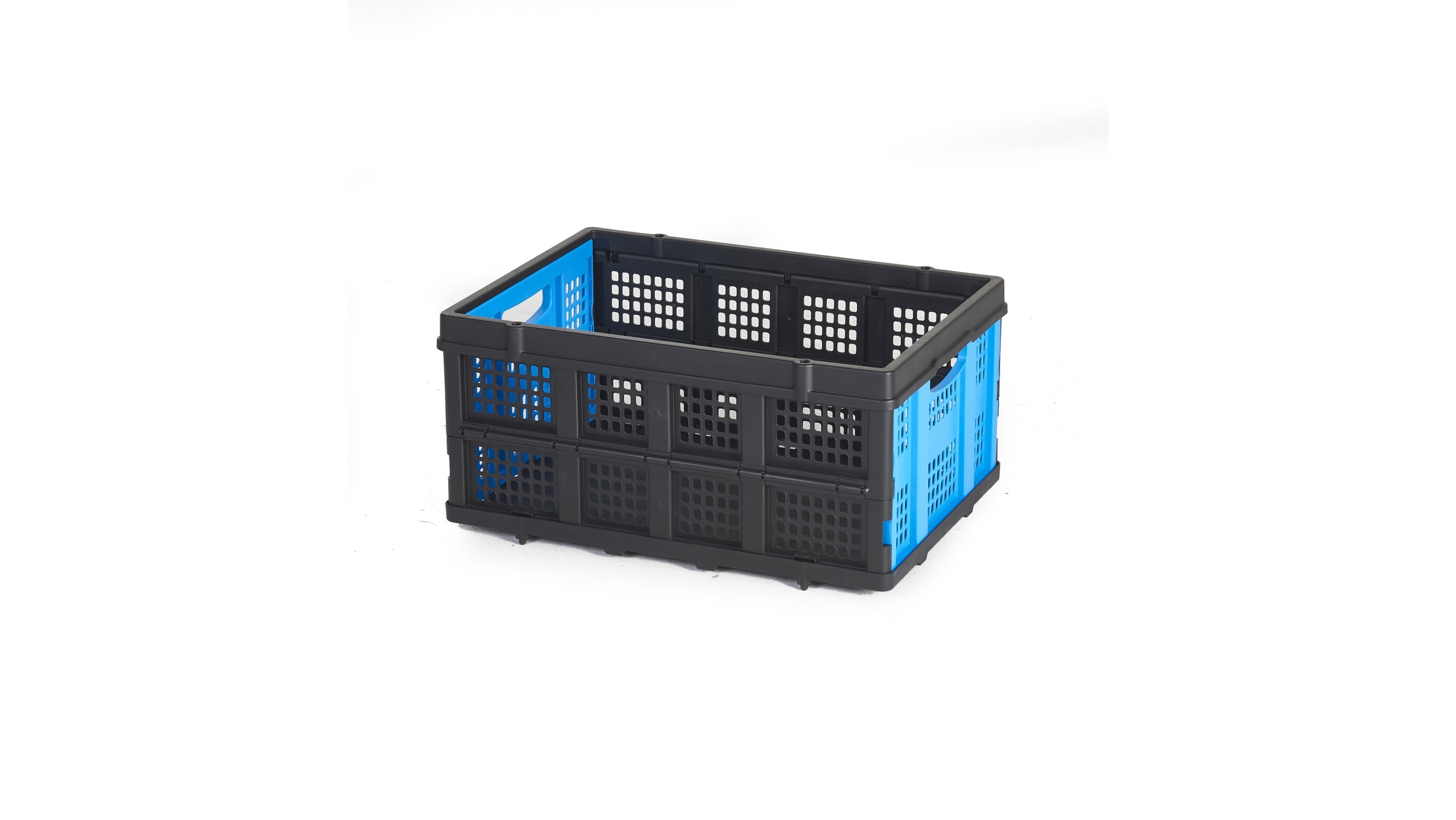 RS PRO Kunststoff Klappbox , Schwarz, Blau 260mm x 400mm x