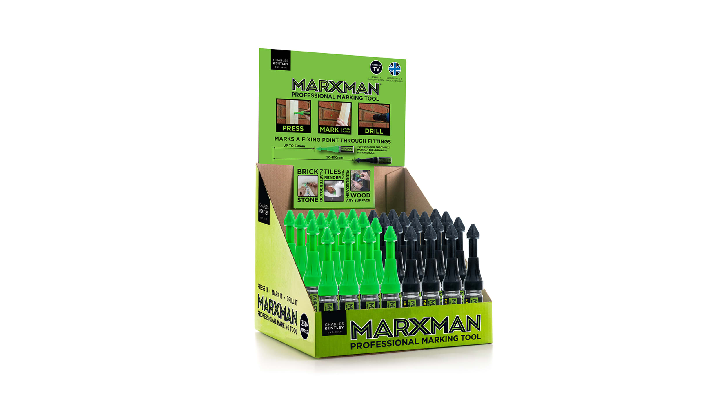 MARXMANCDU30MIX, Marxman Black, Green Marker Pen