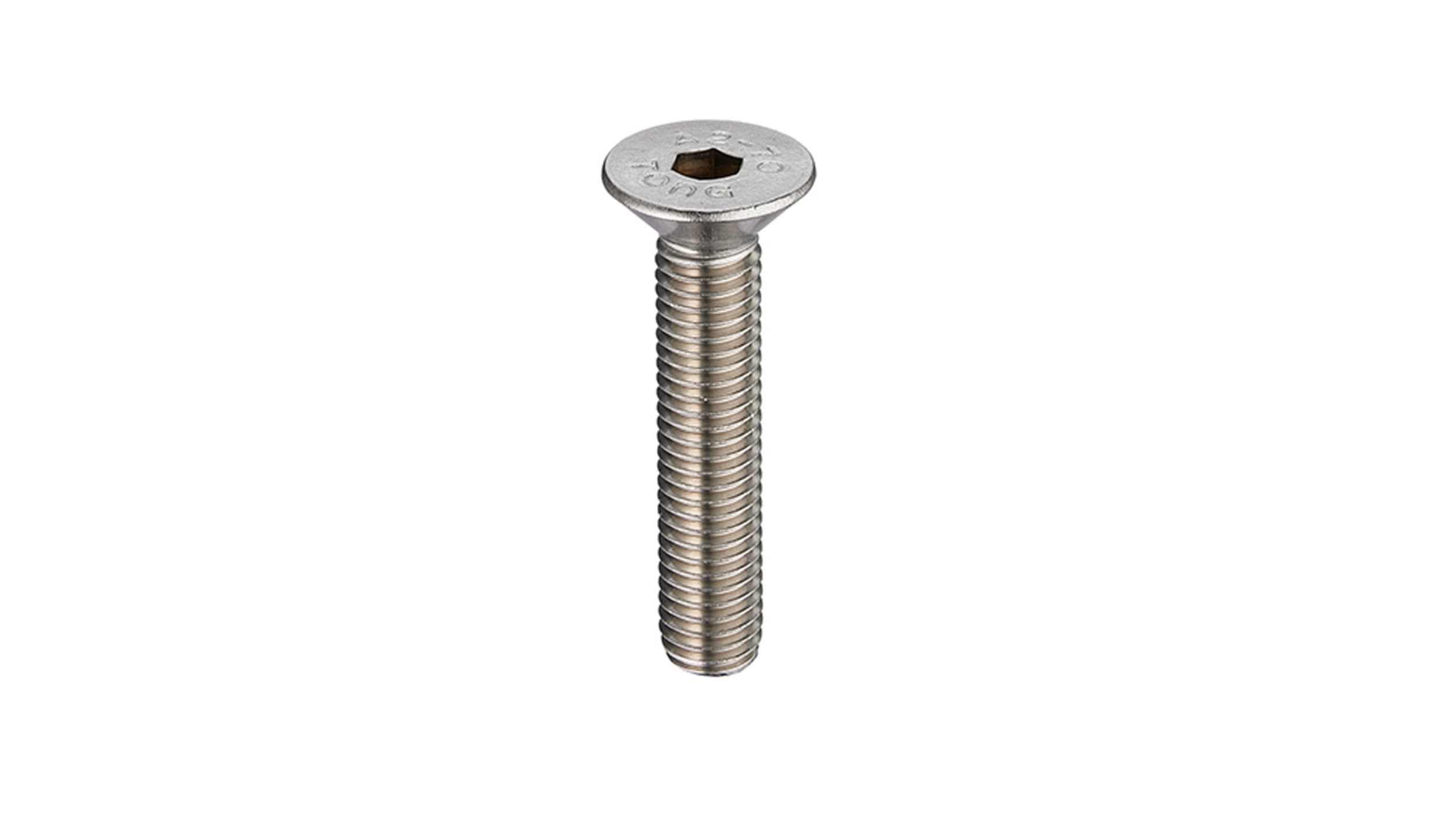 RS PRO, RS PRO Plain Stainless Steel Hex Socket Countersunk Screw, DIN  7991, M6 x 25mm, 232-8495