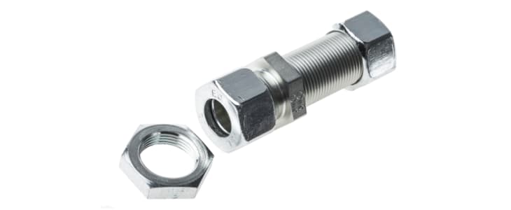 Parker Hydraulic Bulkhead Compression Tube Fitting M22 x 1.5 Made From Chromium Free Zinc Plated Steel