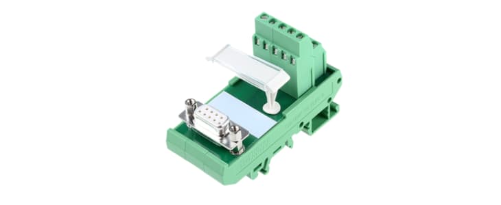 Phoenix Contact FLKM-D9 SUB/B Series 9-Contact Female Interface Module, D-sub Connector, DIN Rail Mount, 2.5A