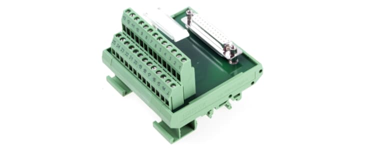 Phoenix Contact FLKM-D25 SUB/B Series 25-Contact Female Interface Module, D-sub Connector, DIN Rail Mount, 2.5A