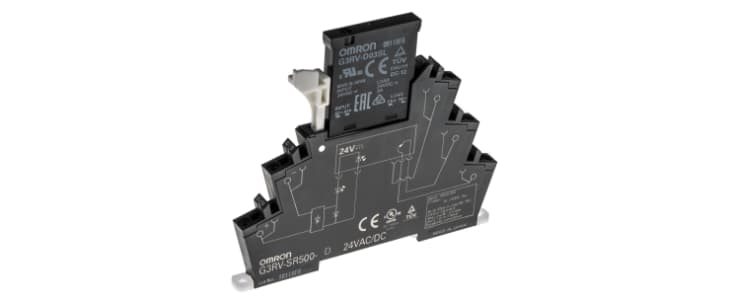 Omron G3RV-SR Series Solid State Interface Relay, 24 V ac/dc Control, 3 A Load, DIN Rail Mount