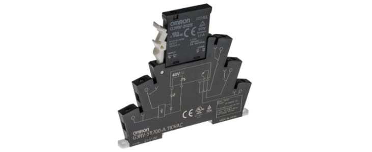 Omron G3RV-SR Series Solid State Interface Relay, 110 V ac Control, 2 A Load, DIN Rail Mount